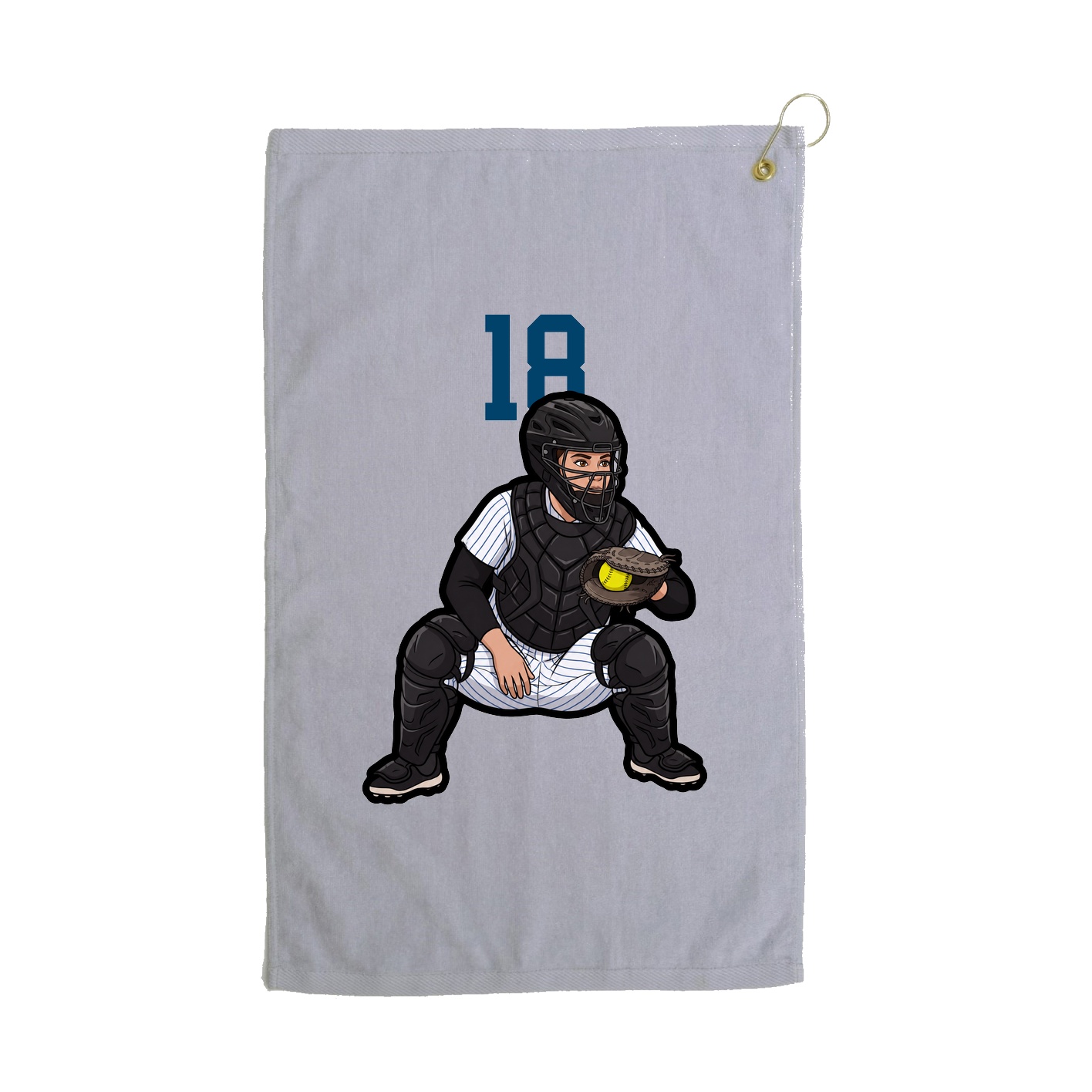 Golf Towel — Number Top in Grey