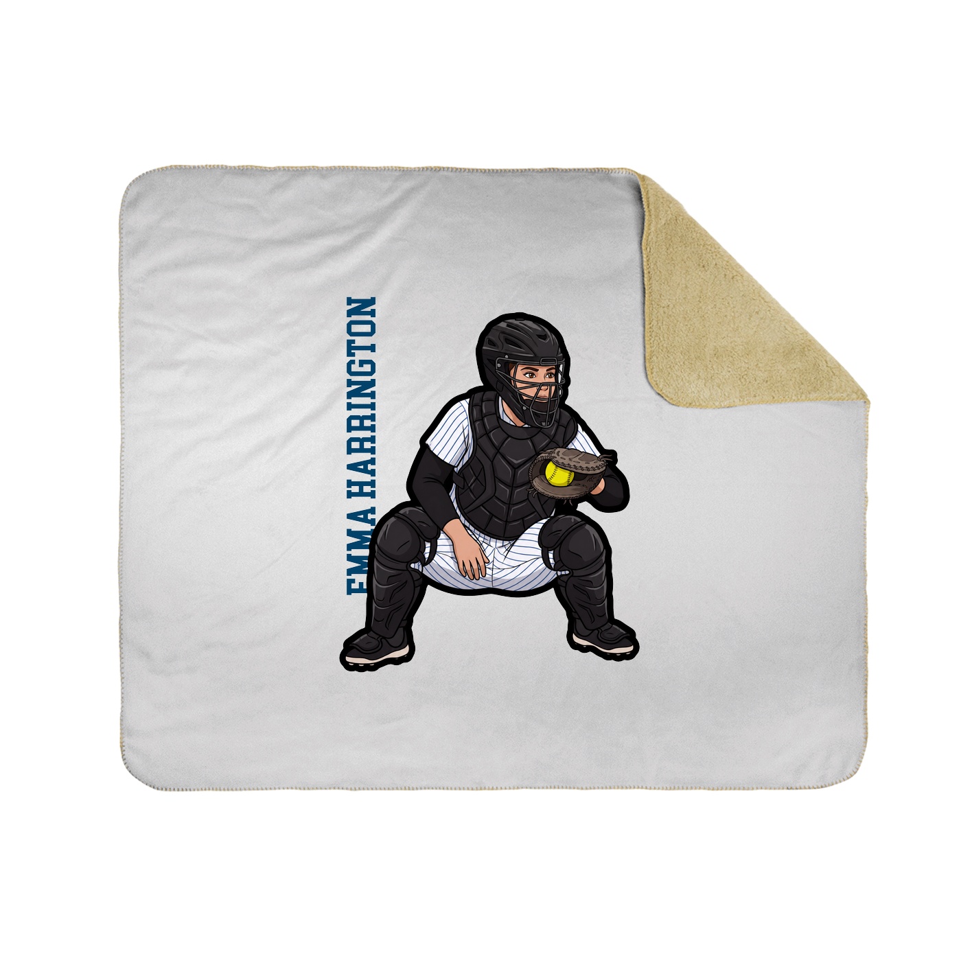 Throw Blanket — Name Vertical in White