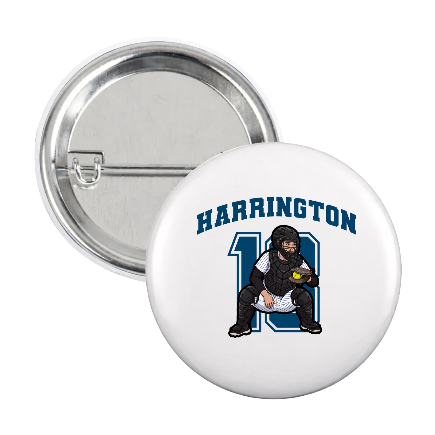 Game Day Button — Number in White