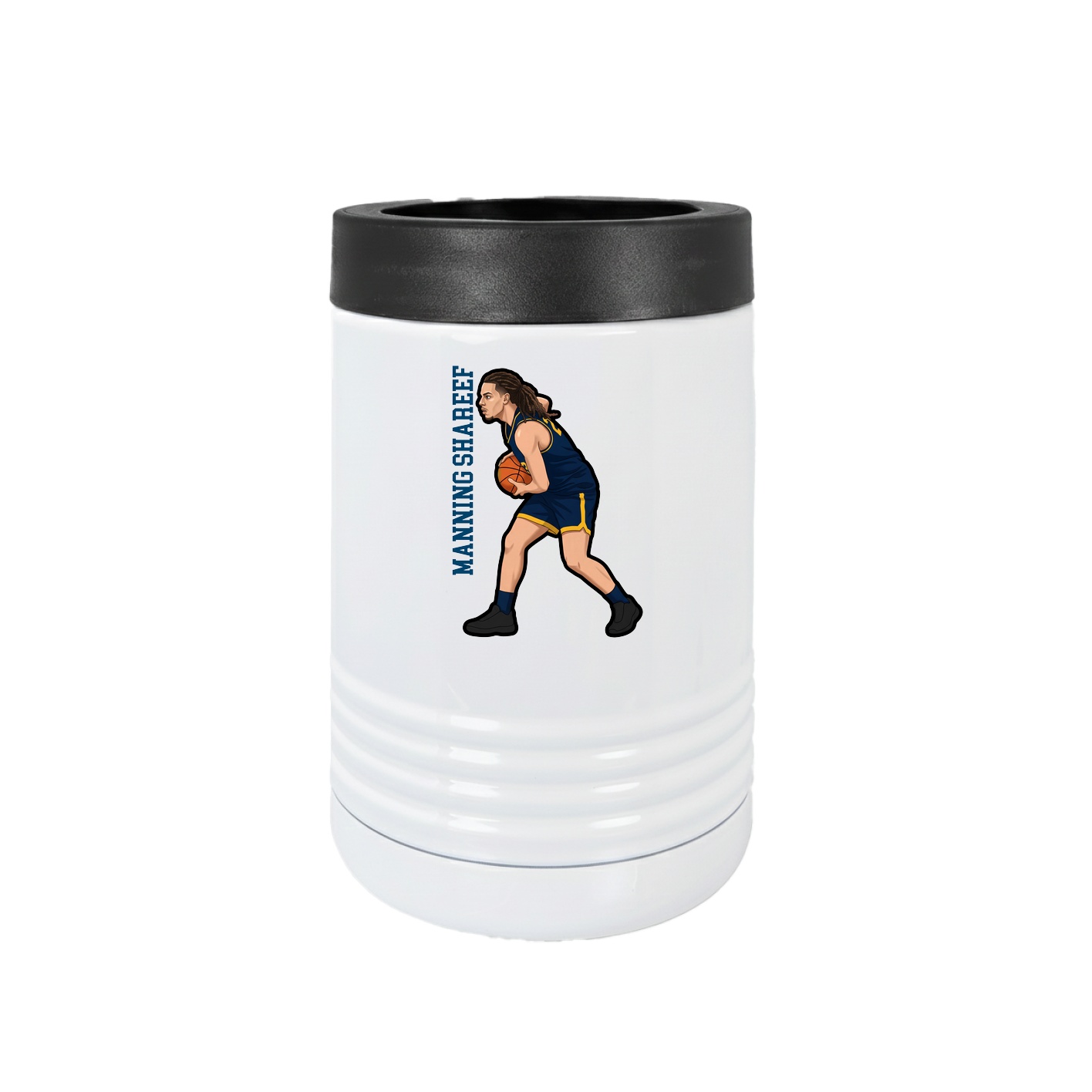 Beverage Holder — Name Vertical in White