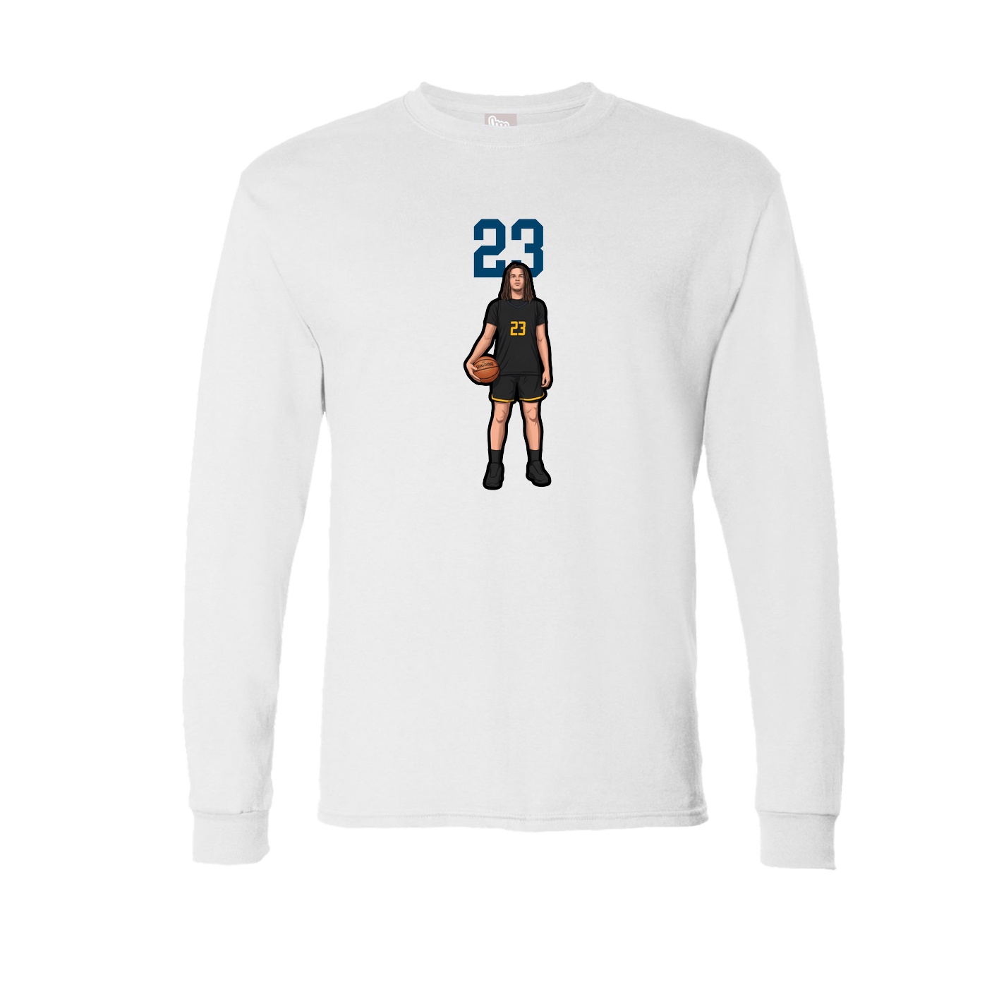 Long Sleeve Tee — Number Top in White