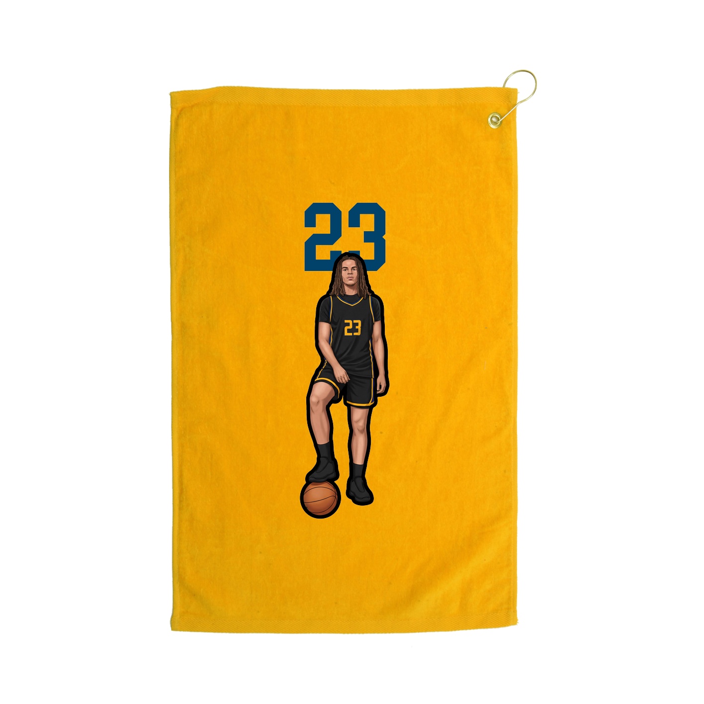 Golf Towel — Number Top in Gold