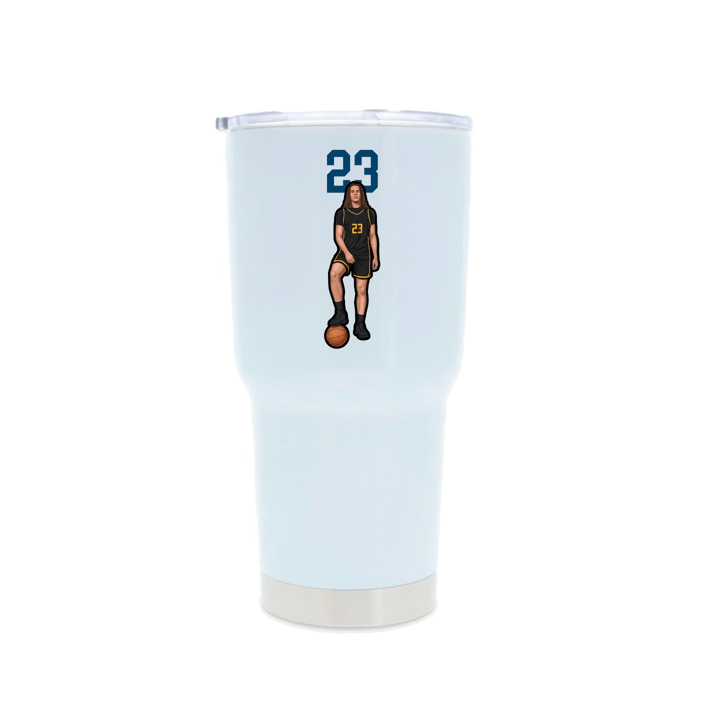 30oz Stainless Steel Tumbler — Number Top in White