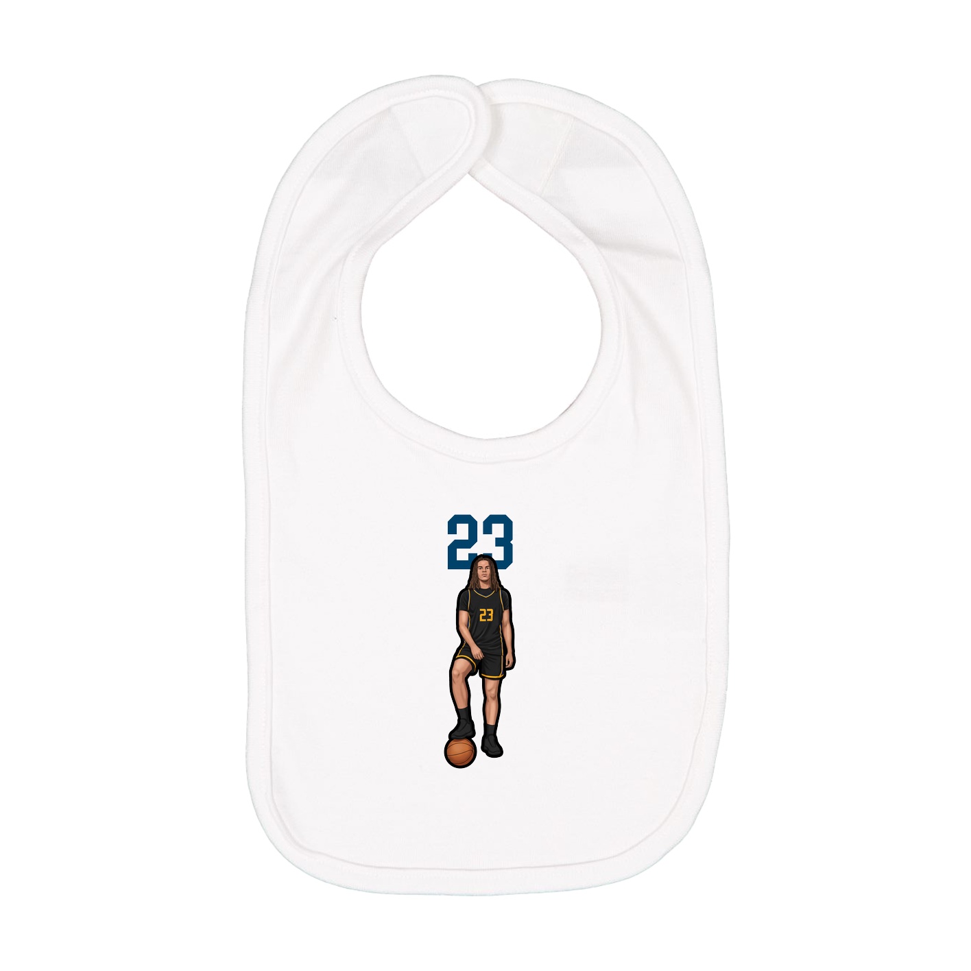Infant Bib — Number Top in White