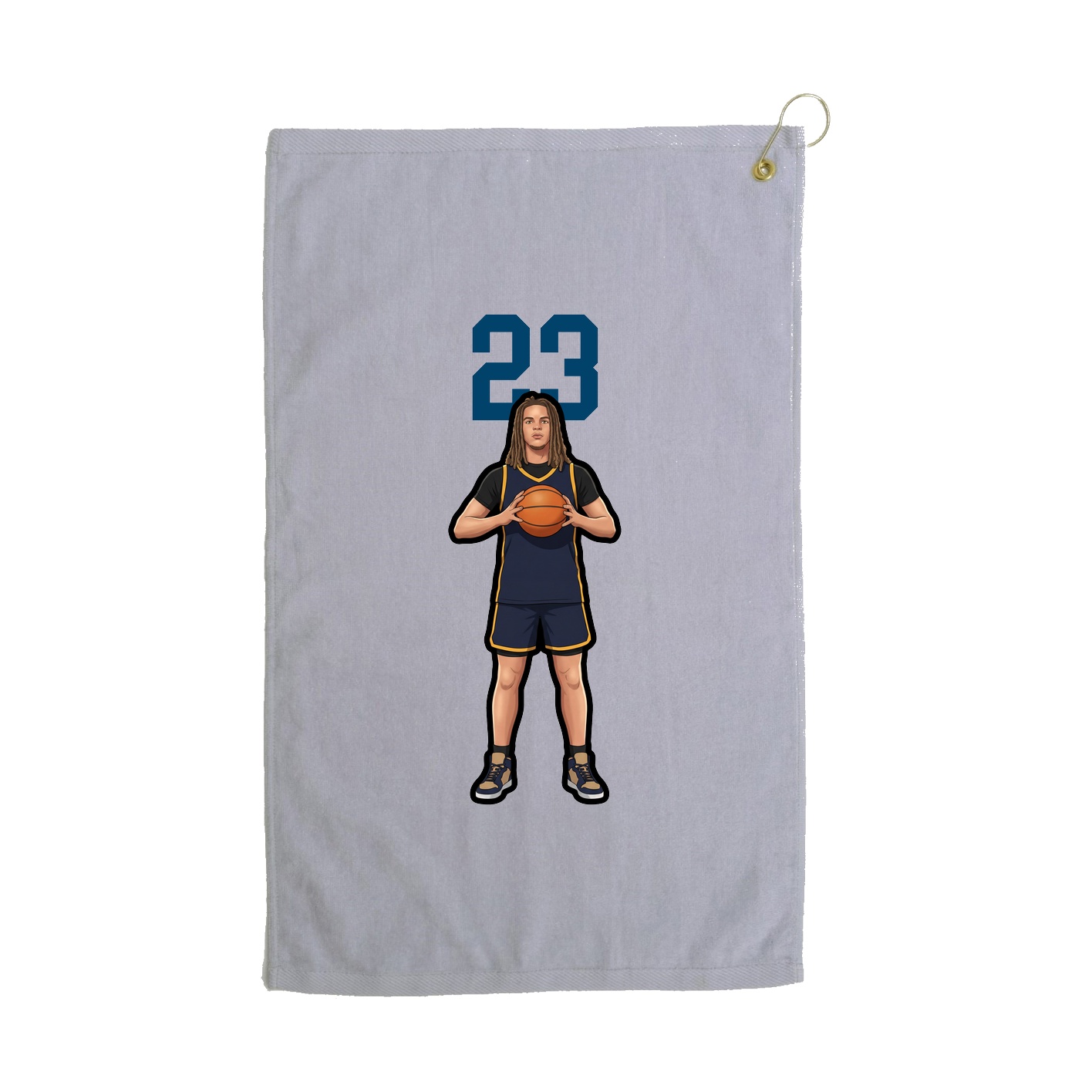 Golf Towel — Number Top in Grey