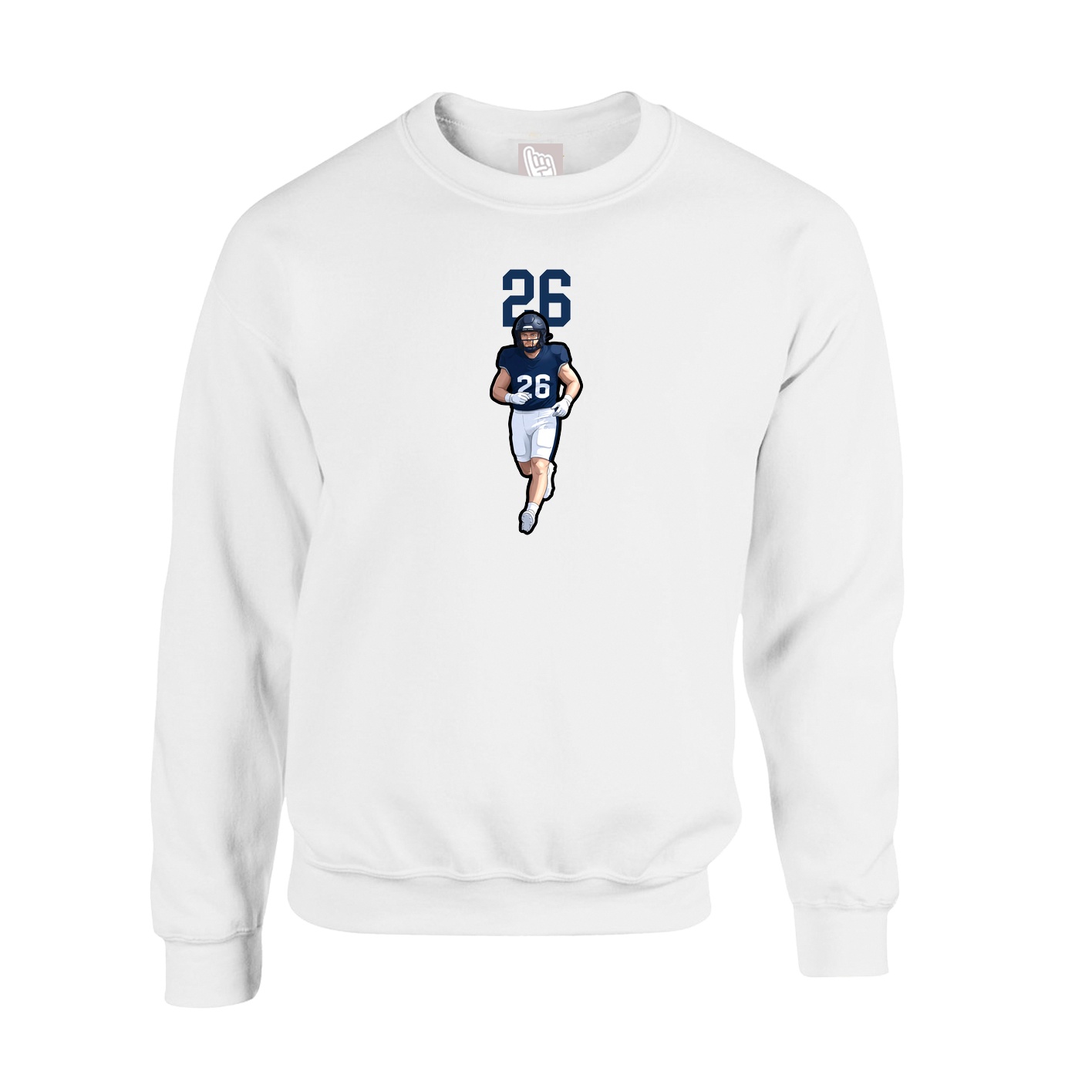 Fleece Crew — Number Top in White