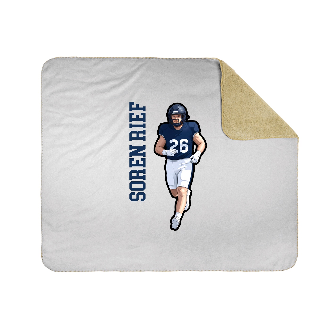Throw Blanket — Name Vertical in White