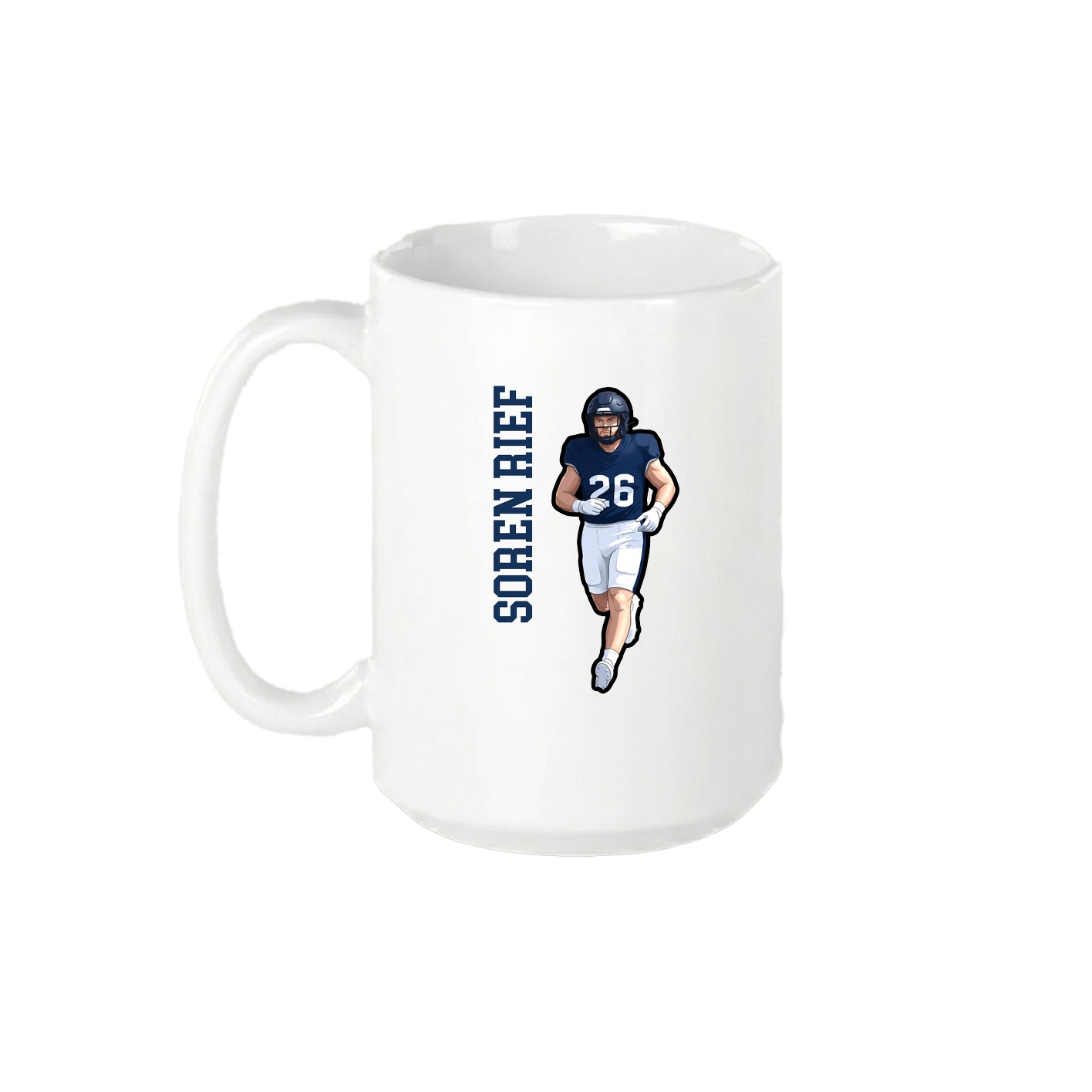 15oz Coffee Mug — Name Vertical in White