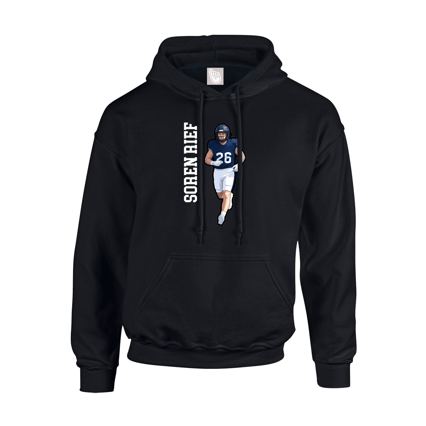 Hoodie — Name Vertical in Black