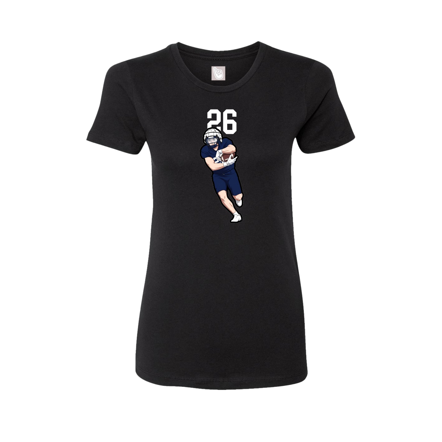 Fitted Women's Tee — Number Top in Black
