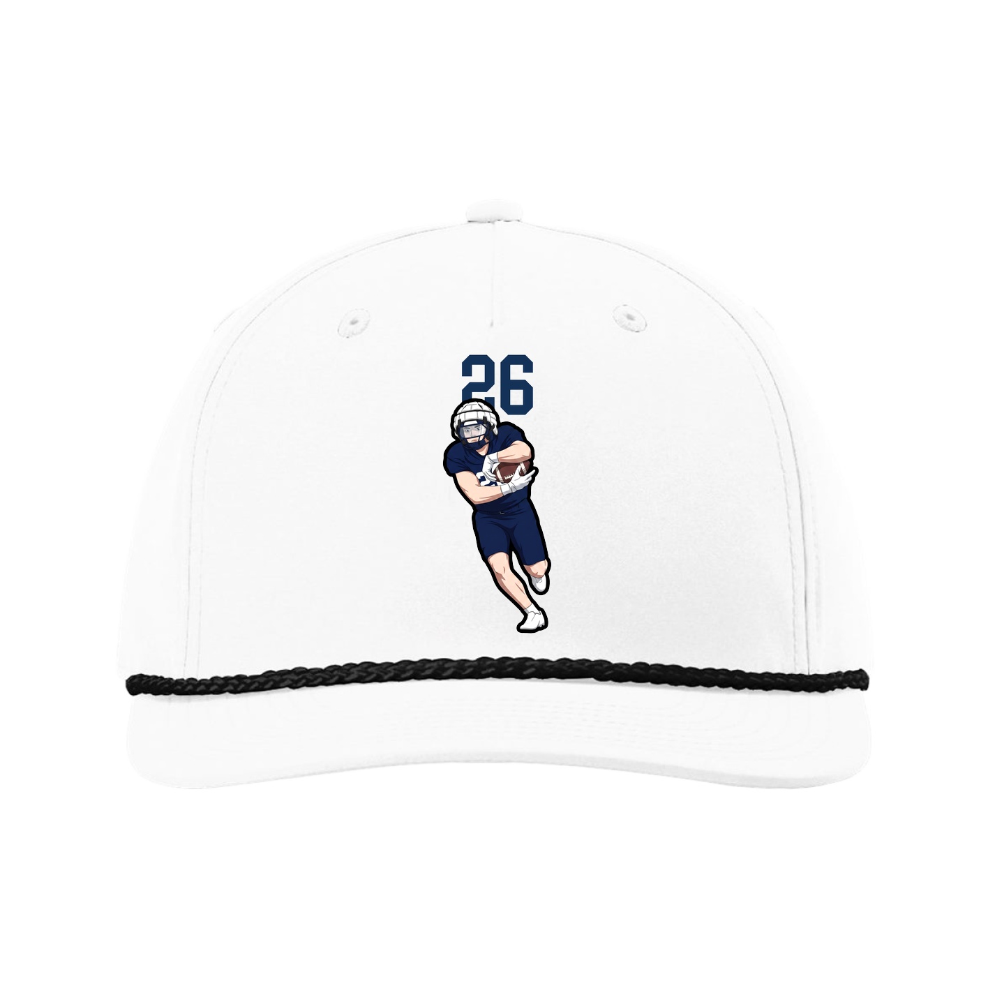 Five-Panel Classic Rope Cap — Number Top in White