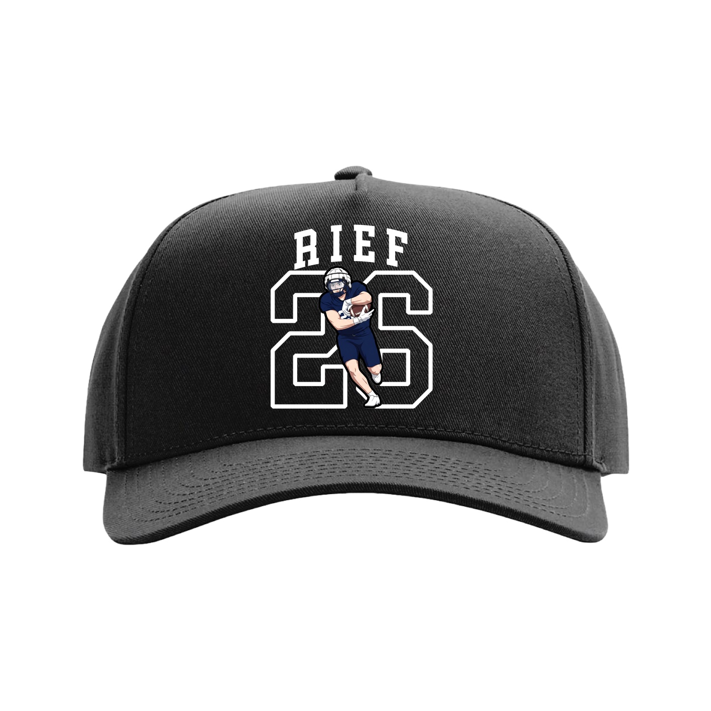 Full Fabric Five-Panel Champ Cap — Shirsey in Black