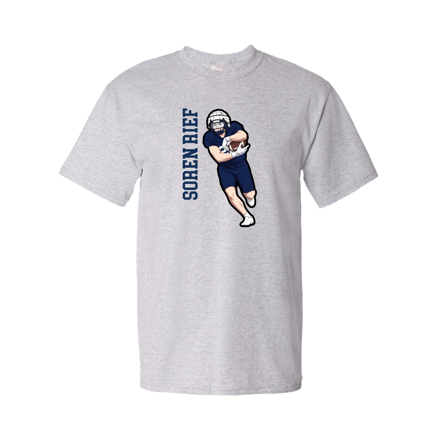 Youth Tee — Name Vertical in Grey