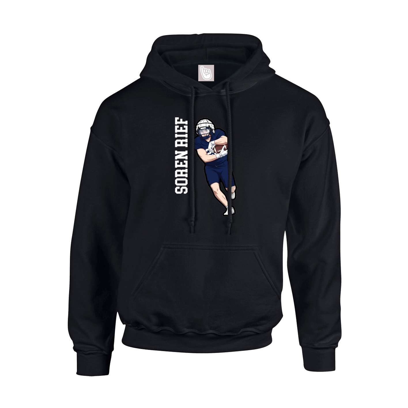 Youth Hoodie — Name Vertical in Black