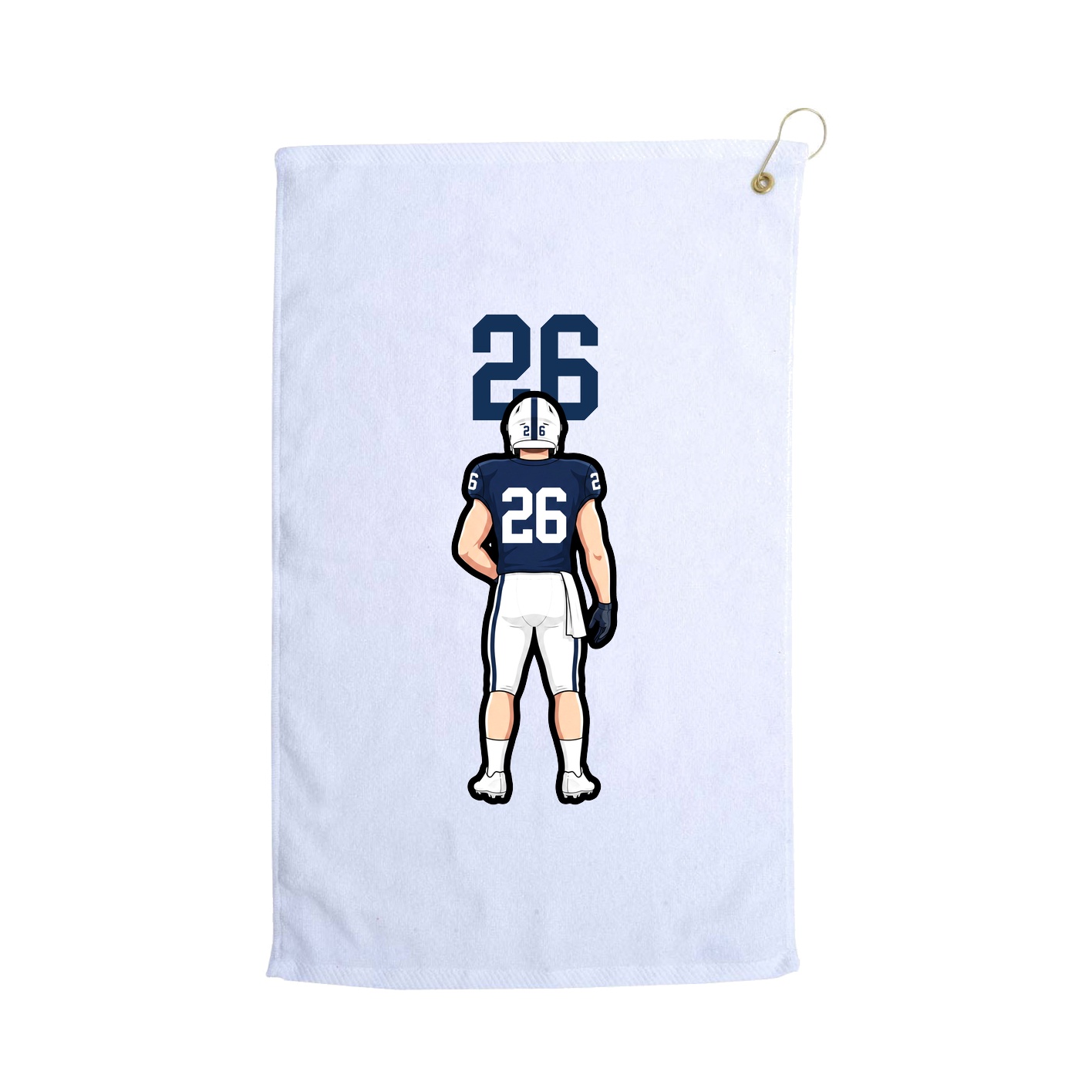 Golf Towel — Number Top in White