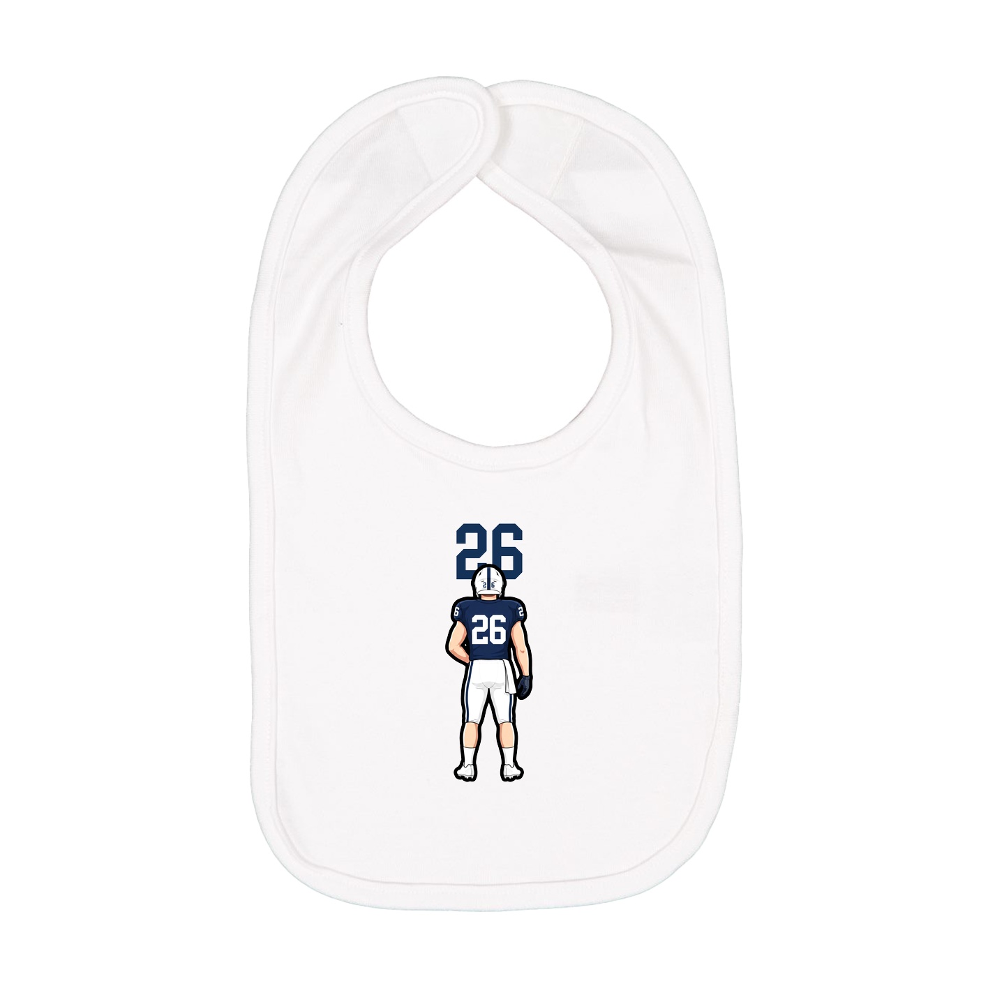 Infant Bib — Number Top in White