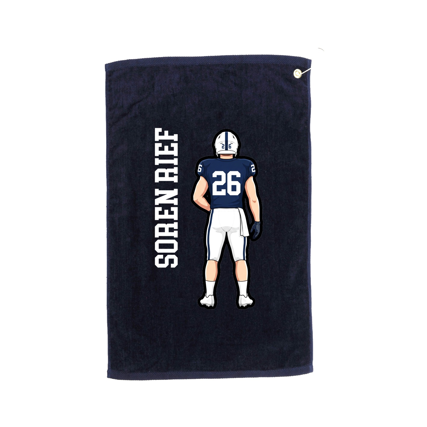 Golf Towel — Name Vertical in Navy