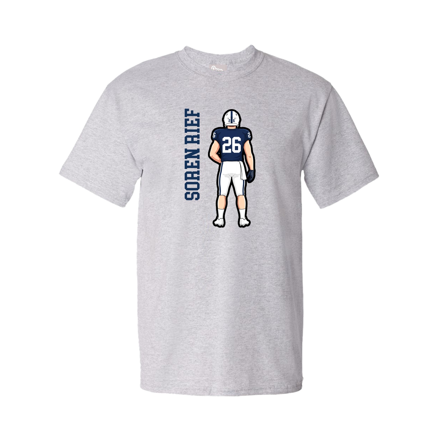 Tee — Name Vertical in Grey