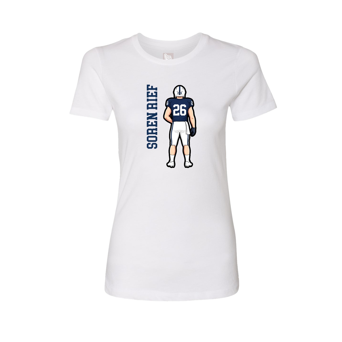 Womens Tee — Name Vertical in White