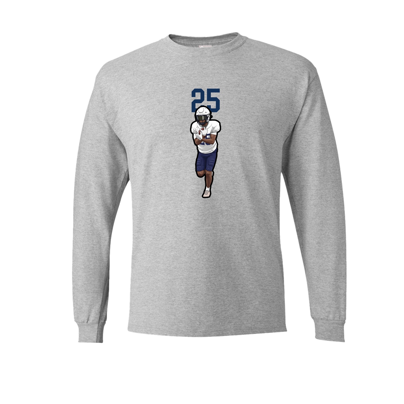 Long Sleeve Tee — Number Top in Grey