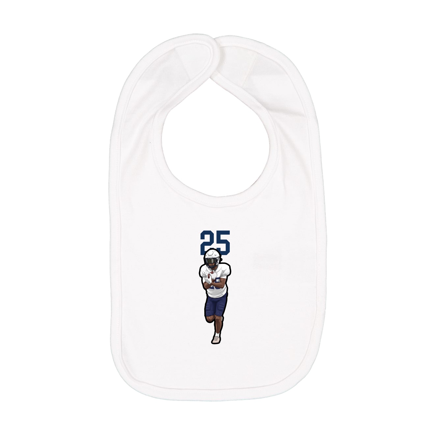 Infant Bib — Number Top in White