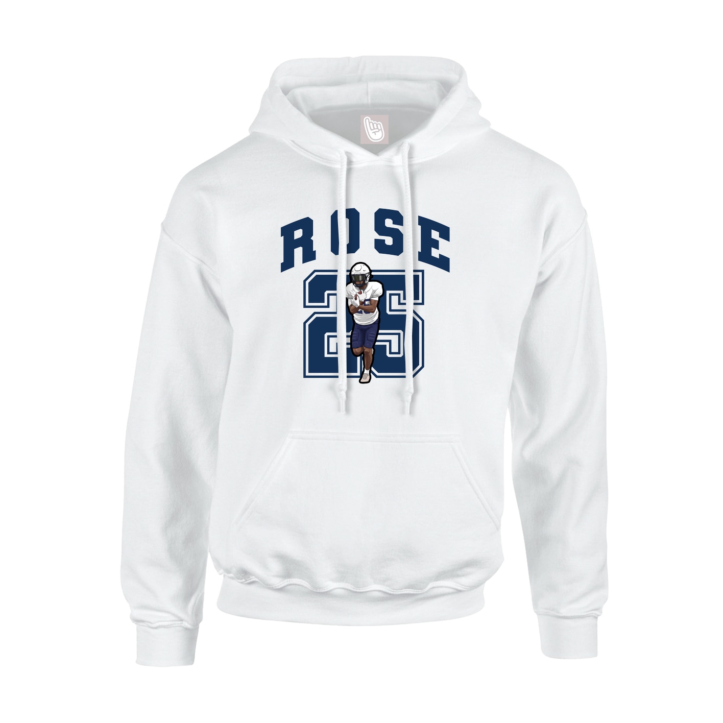 Hoodie — Number in White