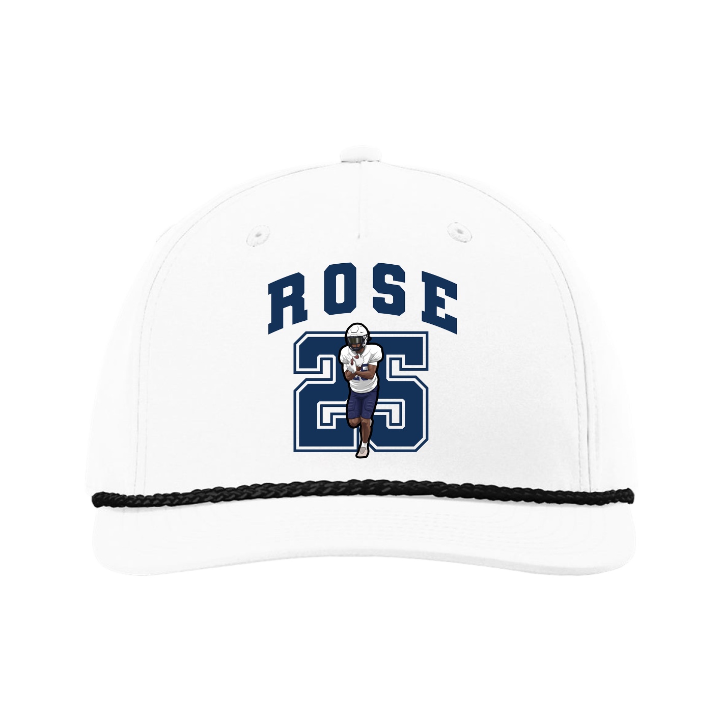 Five-Panel Classic Rope Cap — Number in White