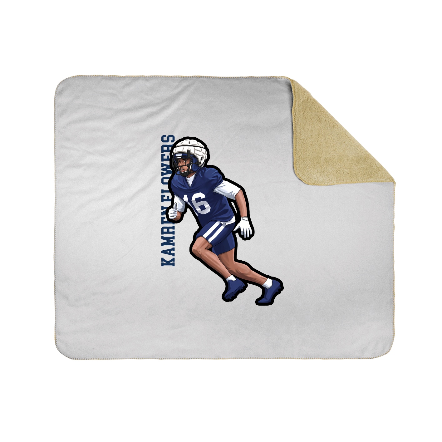 Throw Blanket — Name Vertical in White