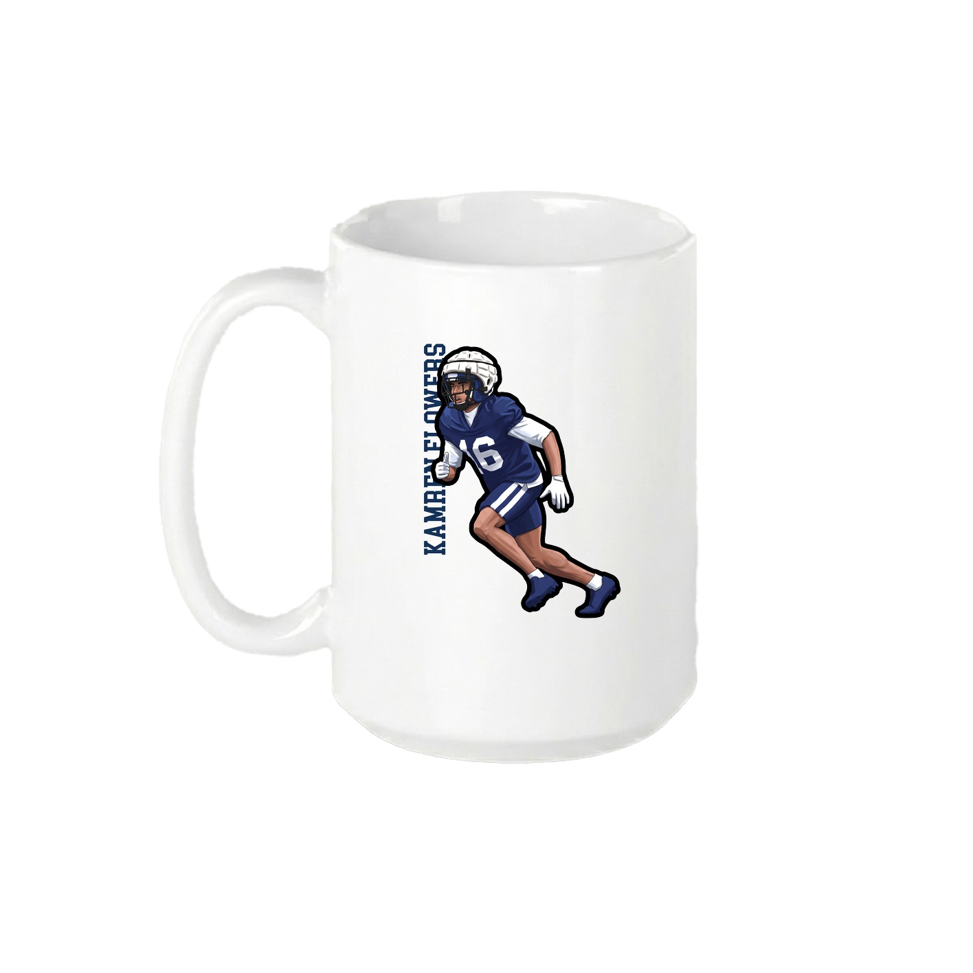 15oz Coffee Mug — Name Vertical in White