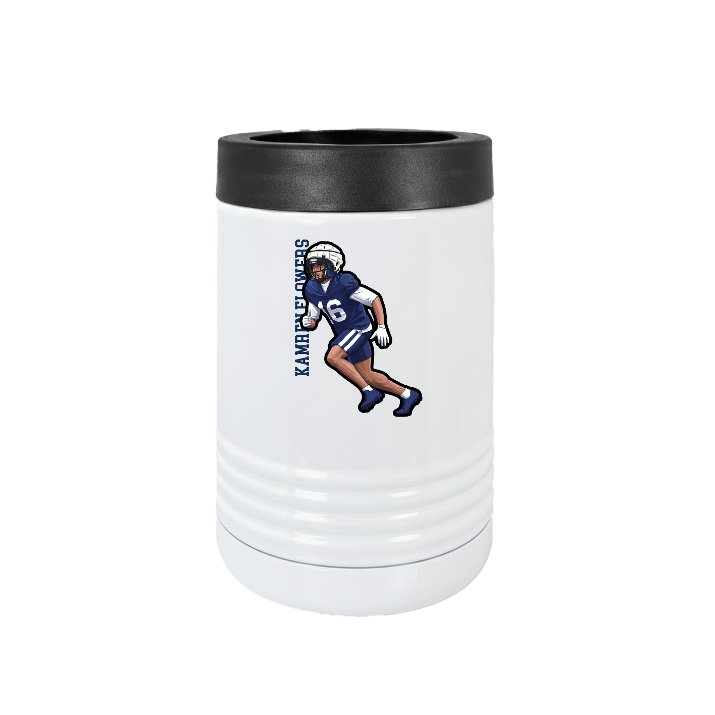 Beverage Holder — Name Vertical in White