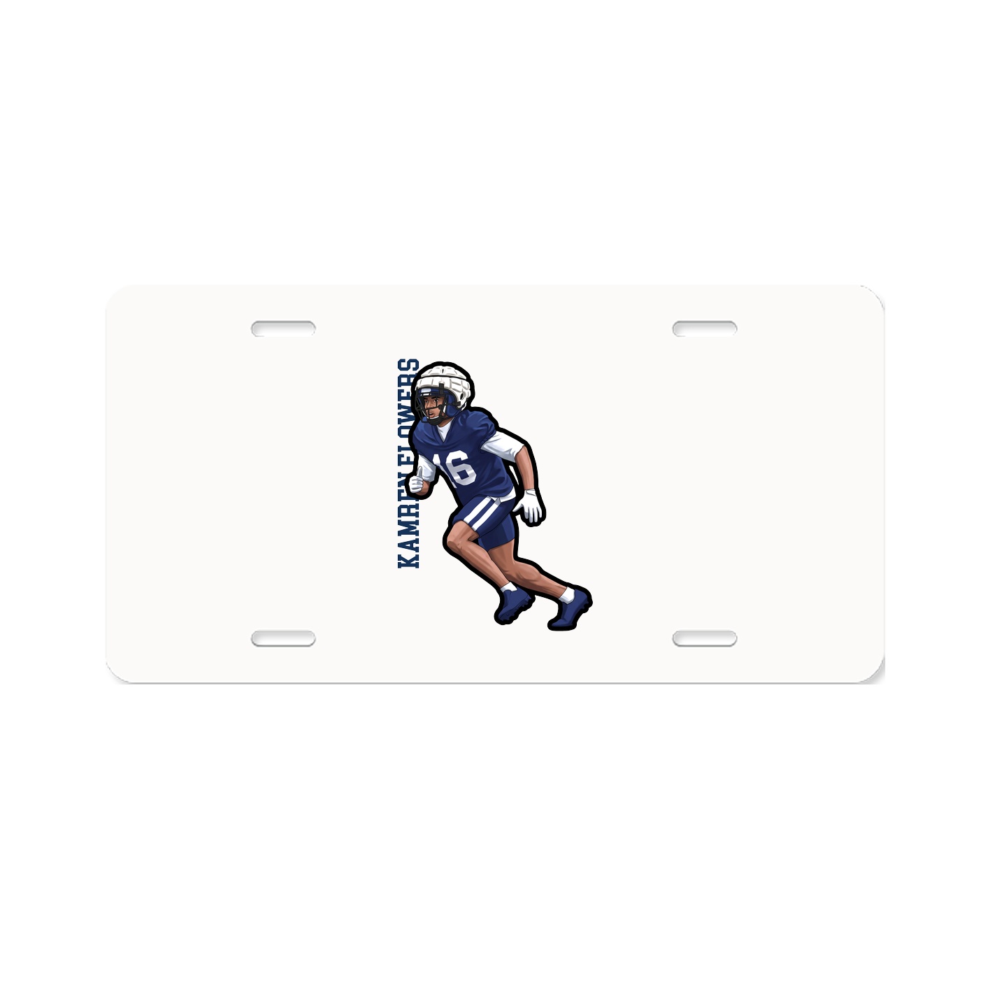 License Plate — Name Vertical in Classic