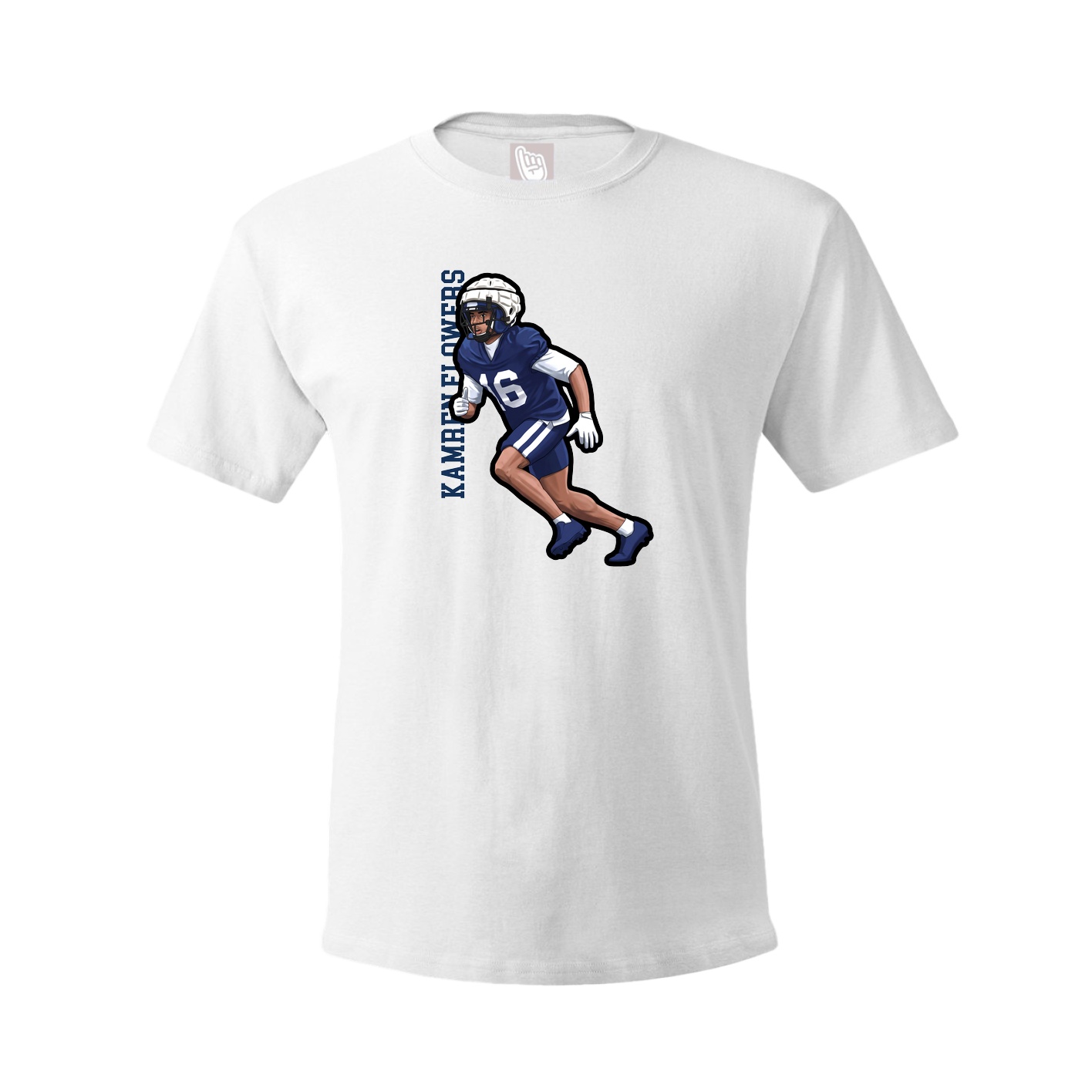 Tee — Name Vertical in White