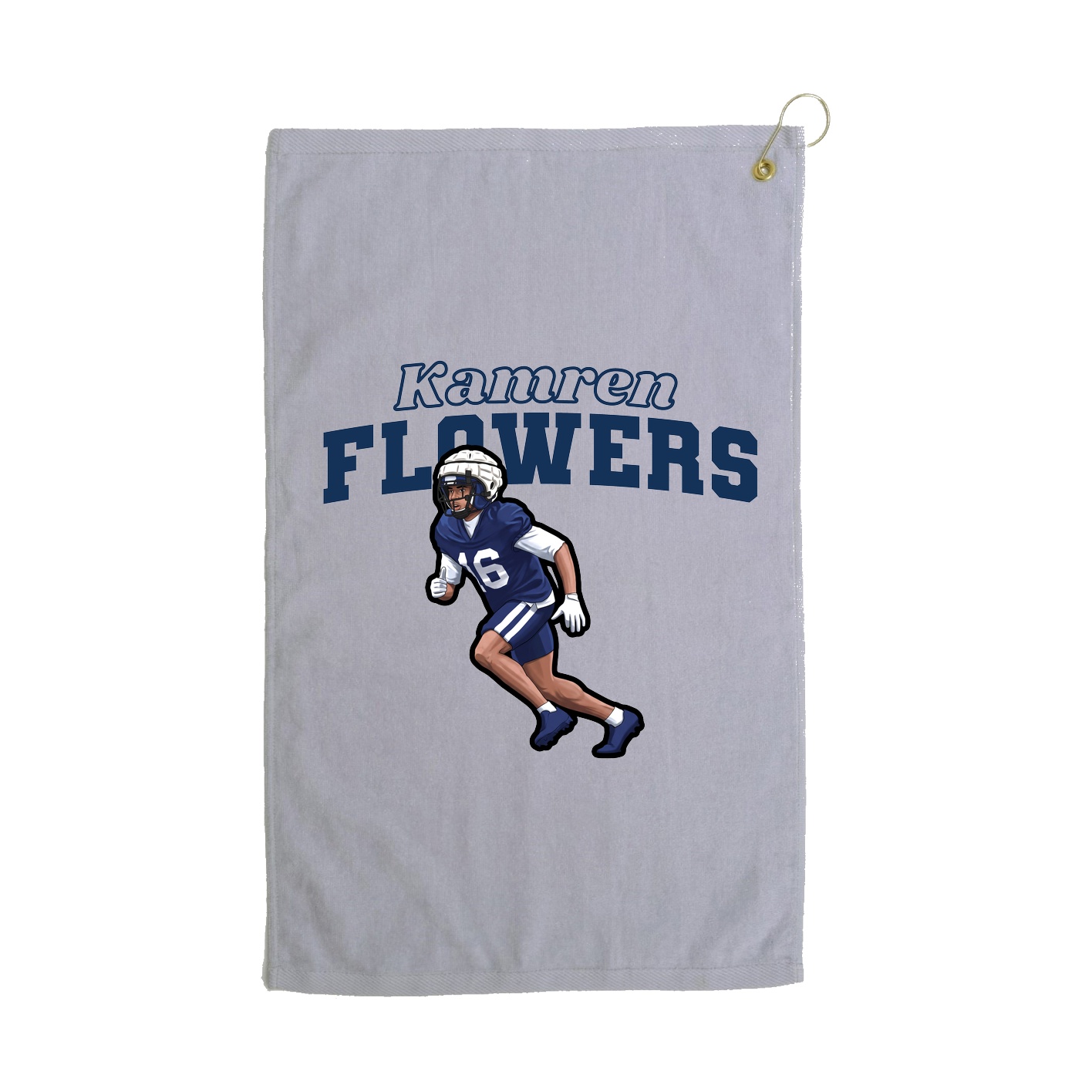 Golf Towel — Name Arch in Grey