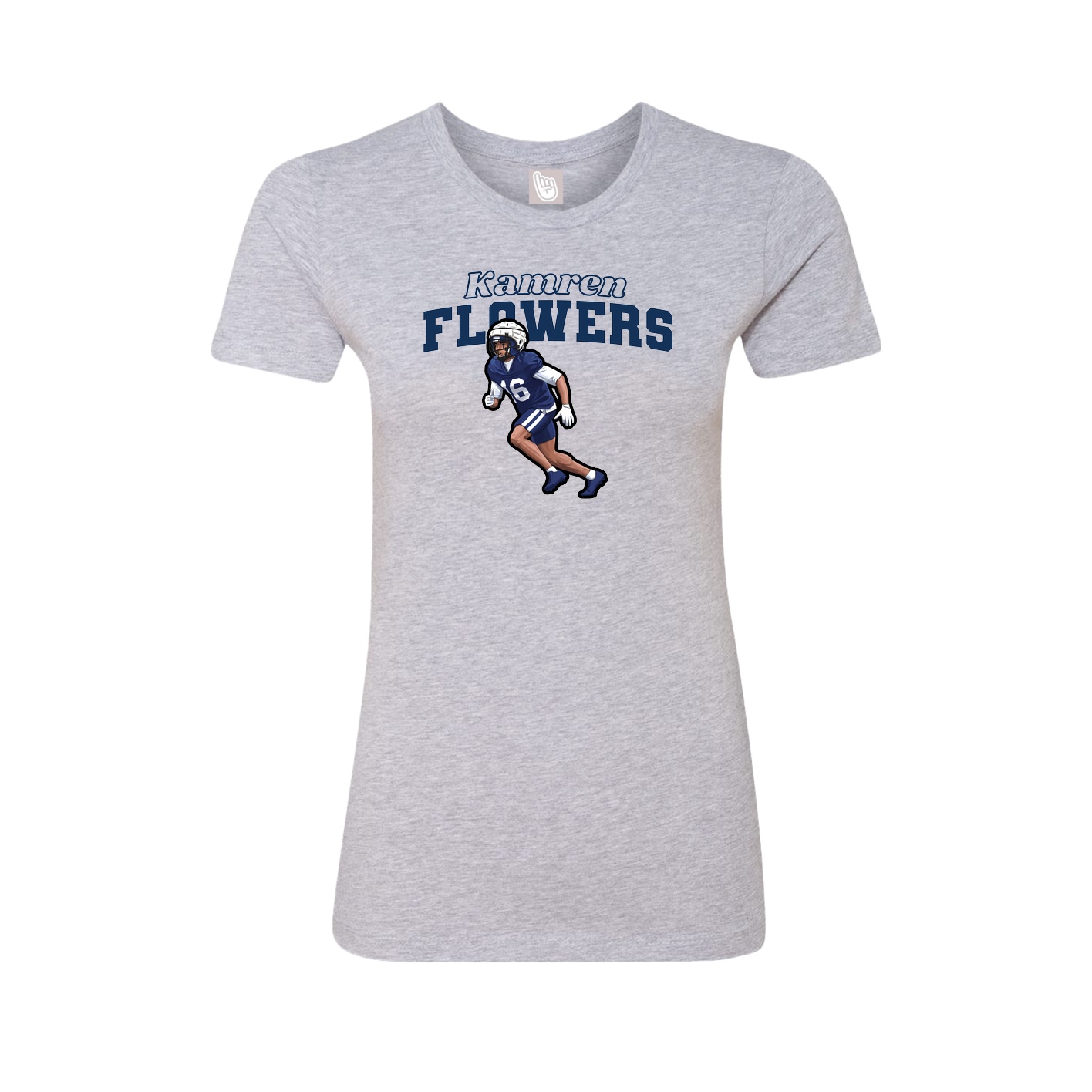 Fitted Women's Tee — Name Arch in Grey