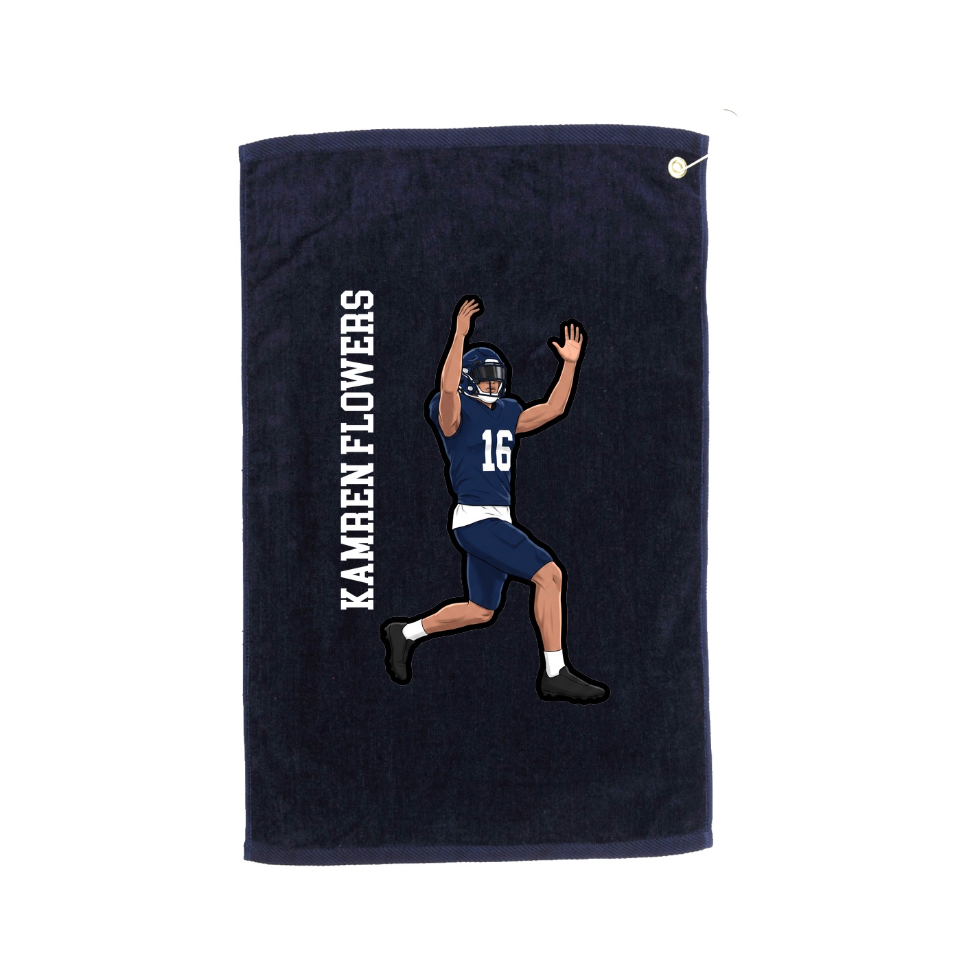 Golf Towel — Name Vertical in Navy