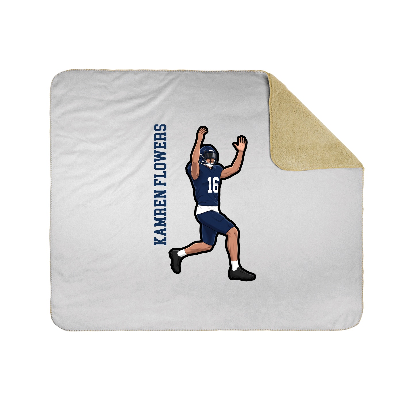 Throw Blanket — Name Vertical in White
