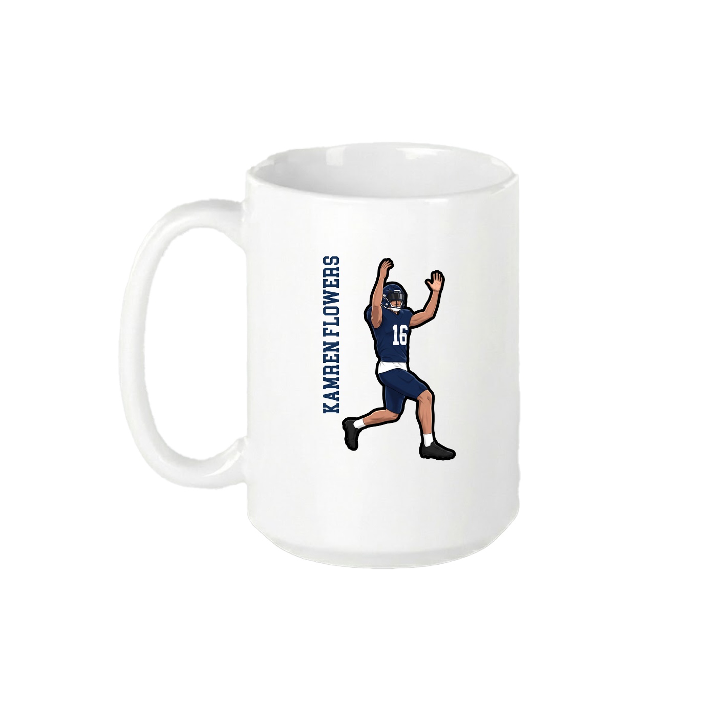 15oz Coffee Mug — Name Vertical in White