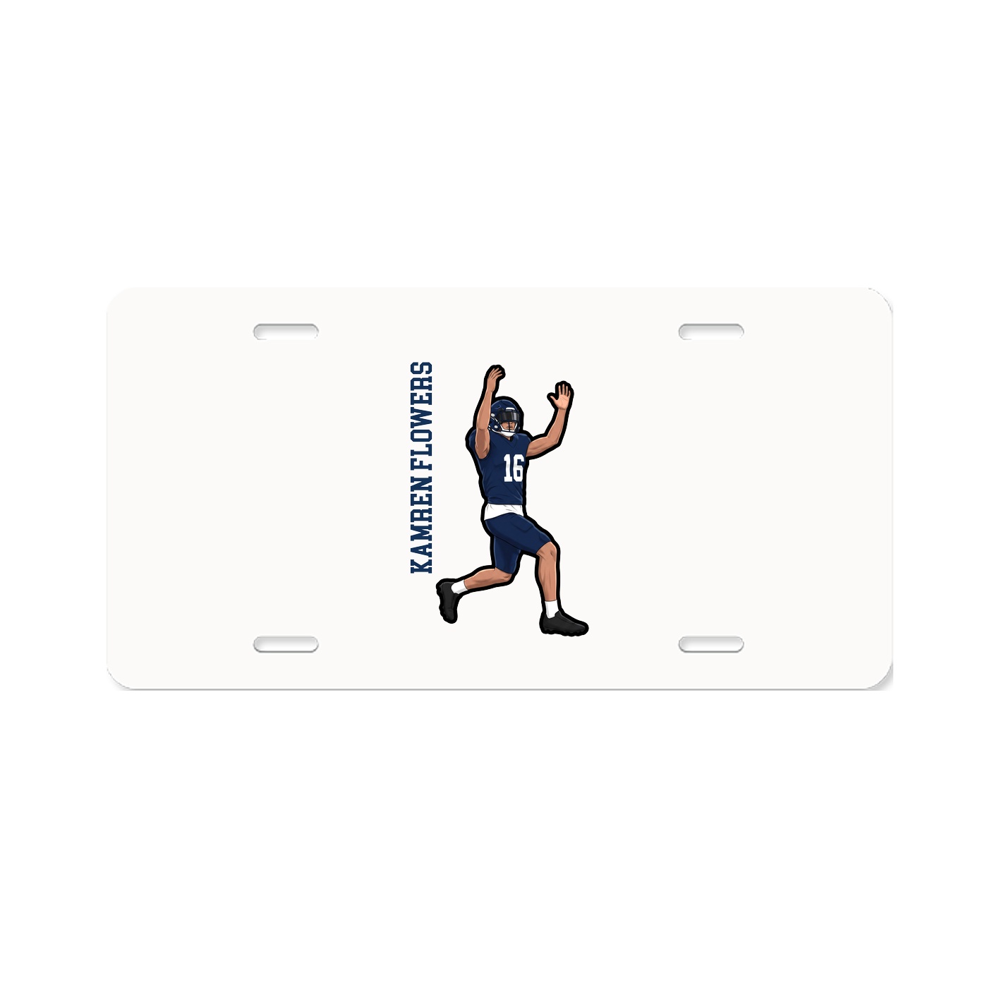 License Plate — Name Vertical in Classic