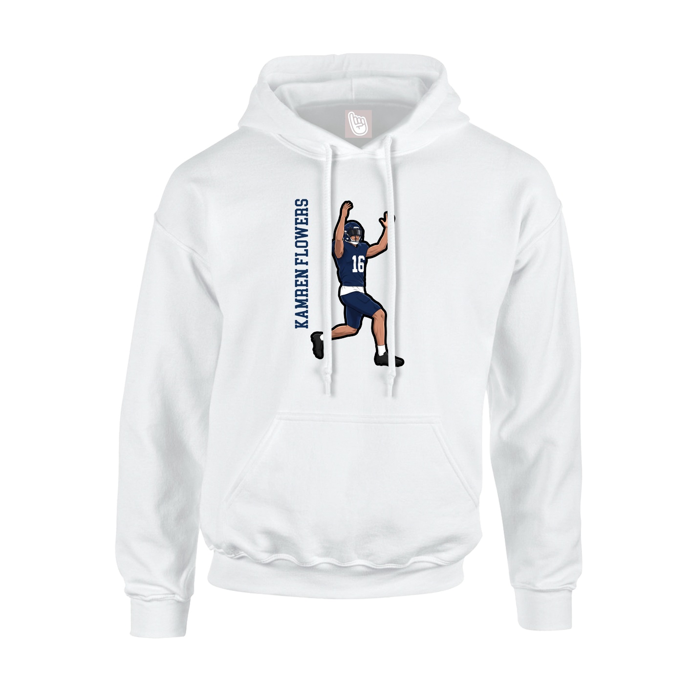 Hoodie — Name Vertical in White