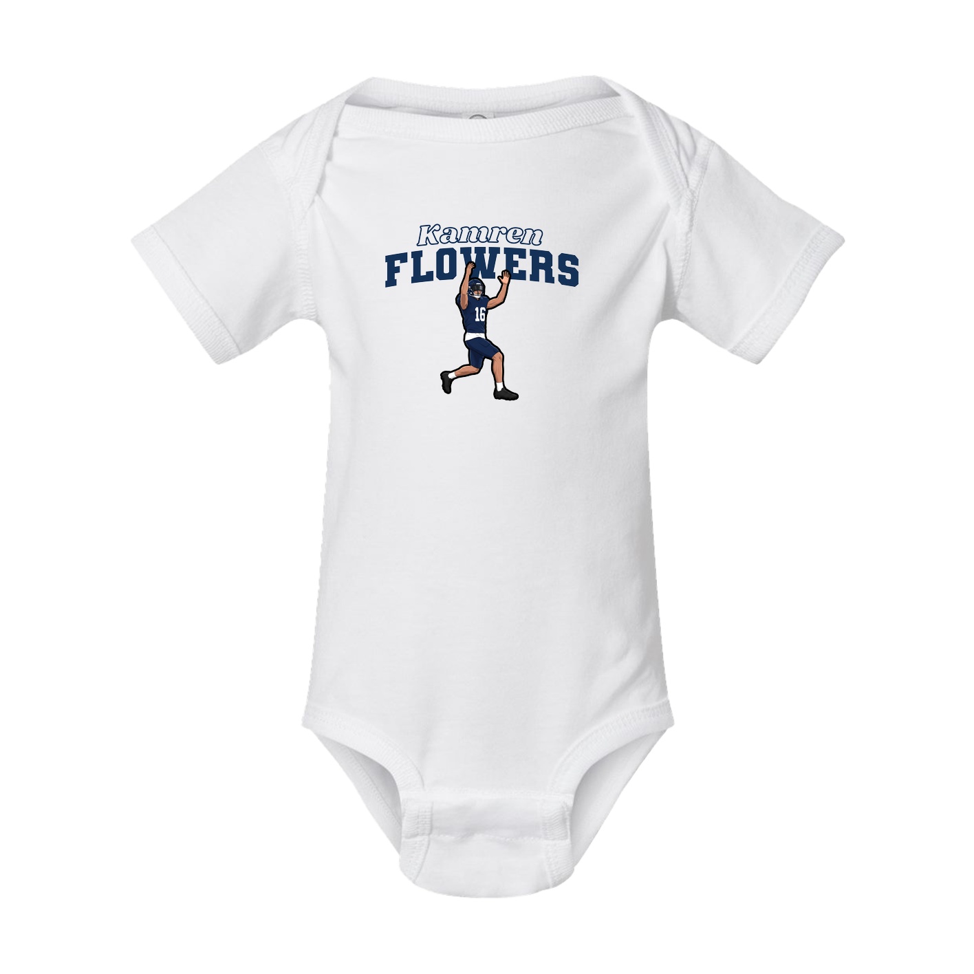 Baby Onesie — Name Arch in White