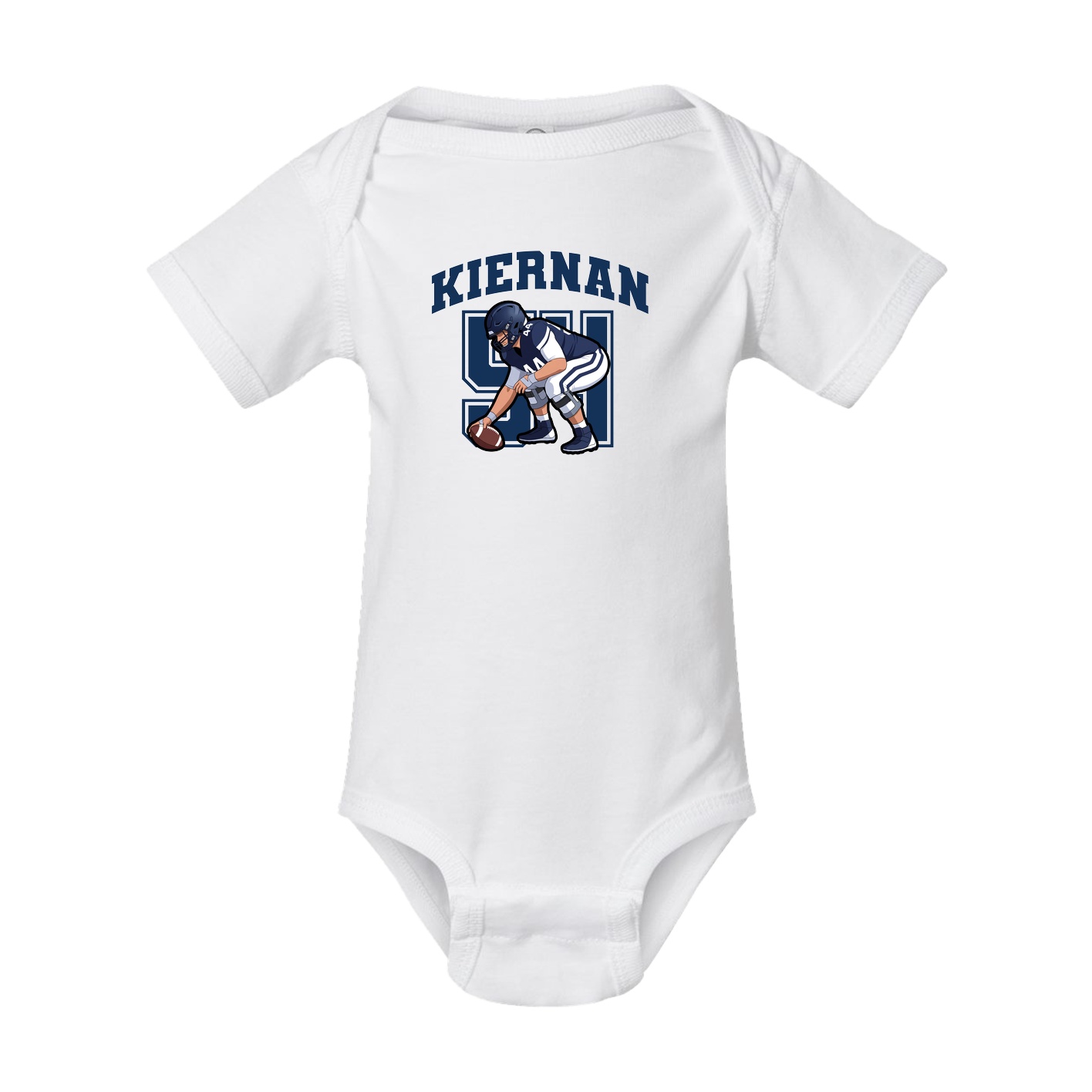Baby Onesie — Number in White