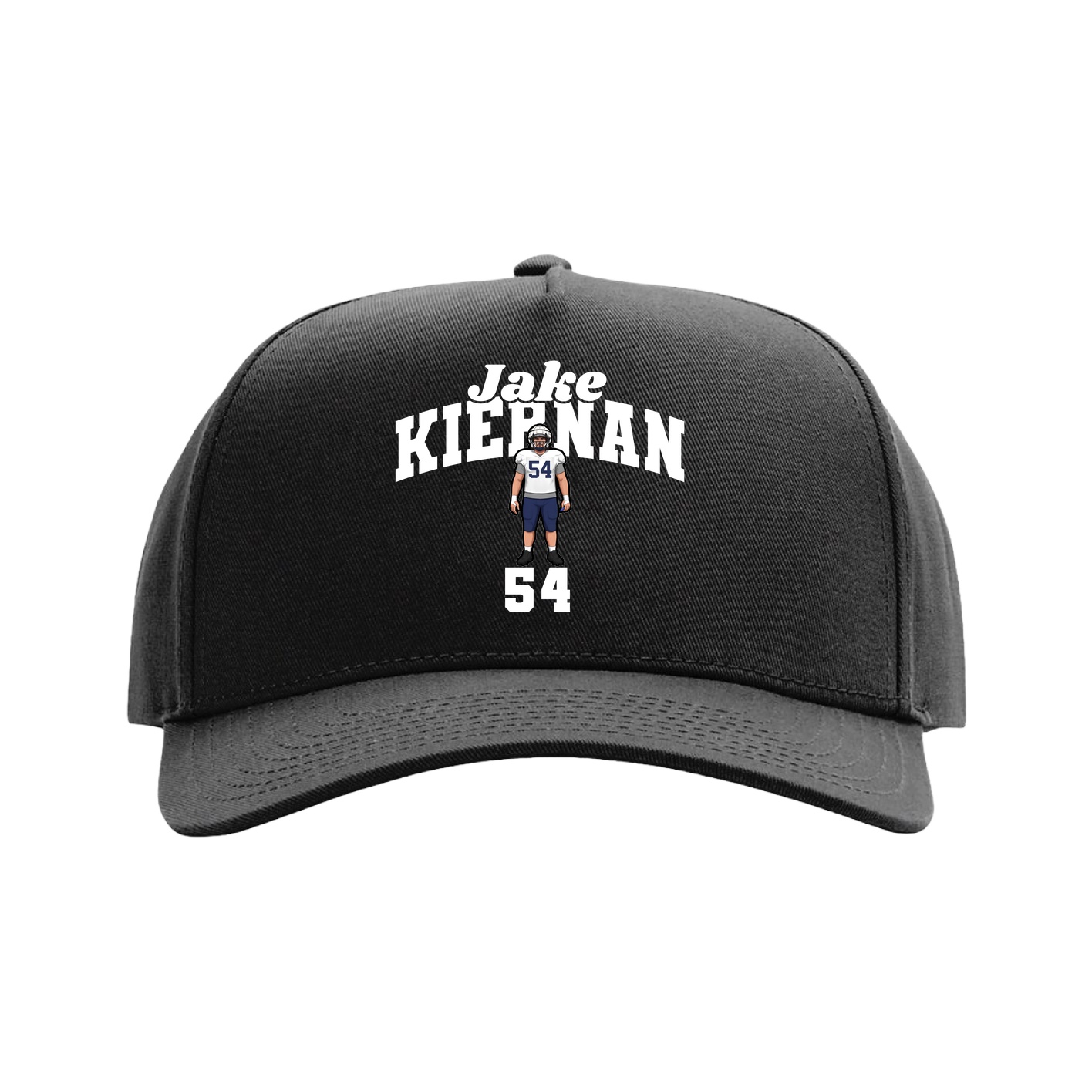 Full Fabric Five-Panel Champ Cap — Signature Arch in Black