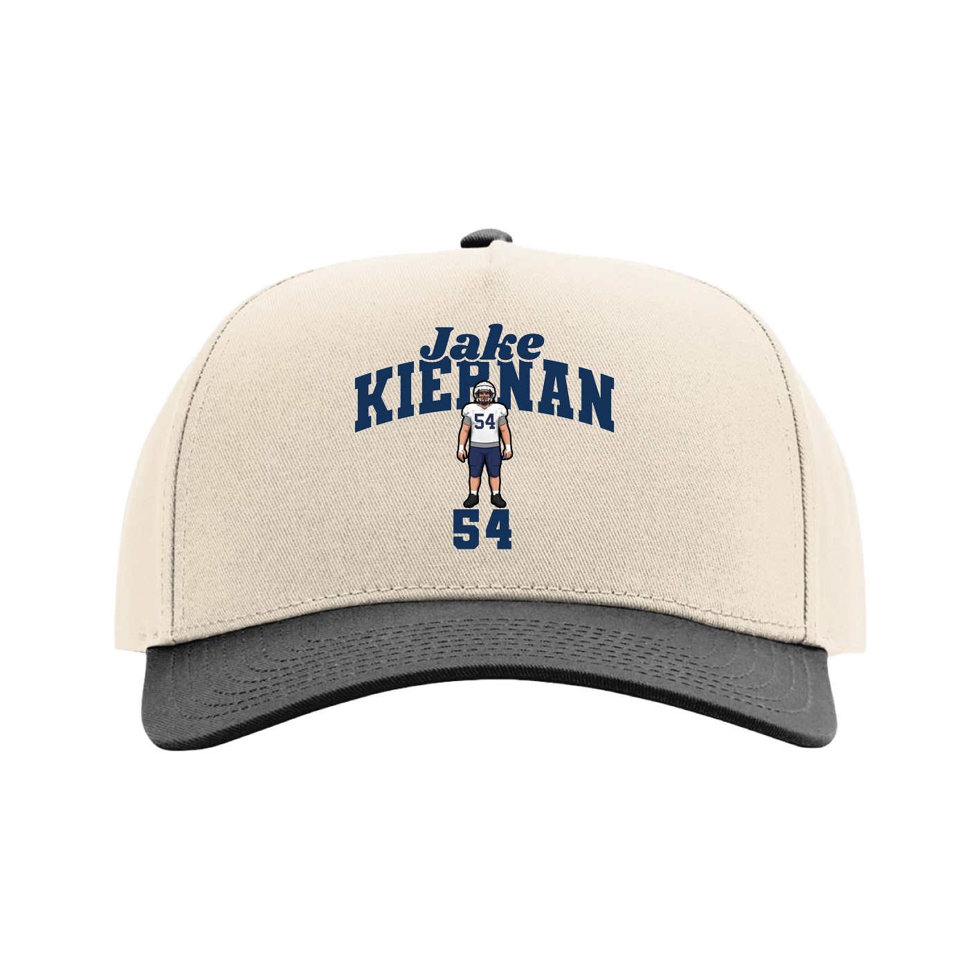 Full Fabric Five-Panel Champ Cap — Signature Arch in Cream/Black