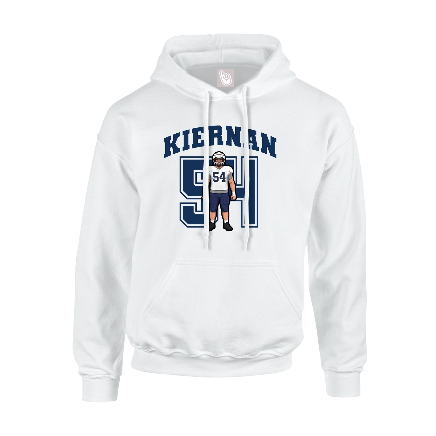 Hoodie — Number in White