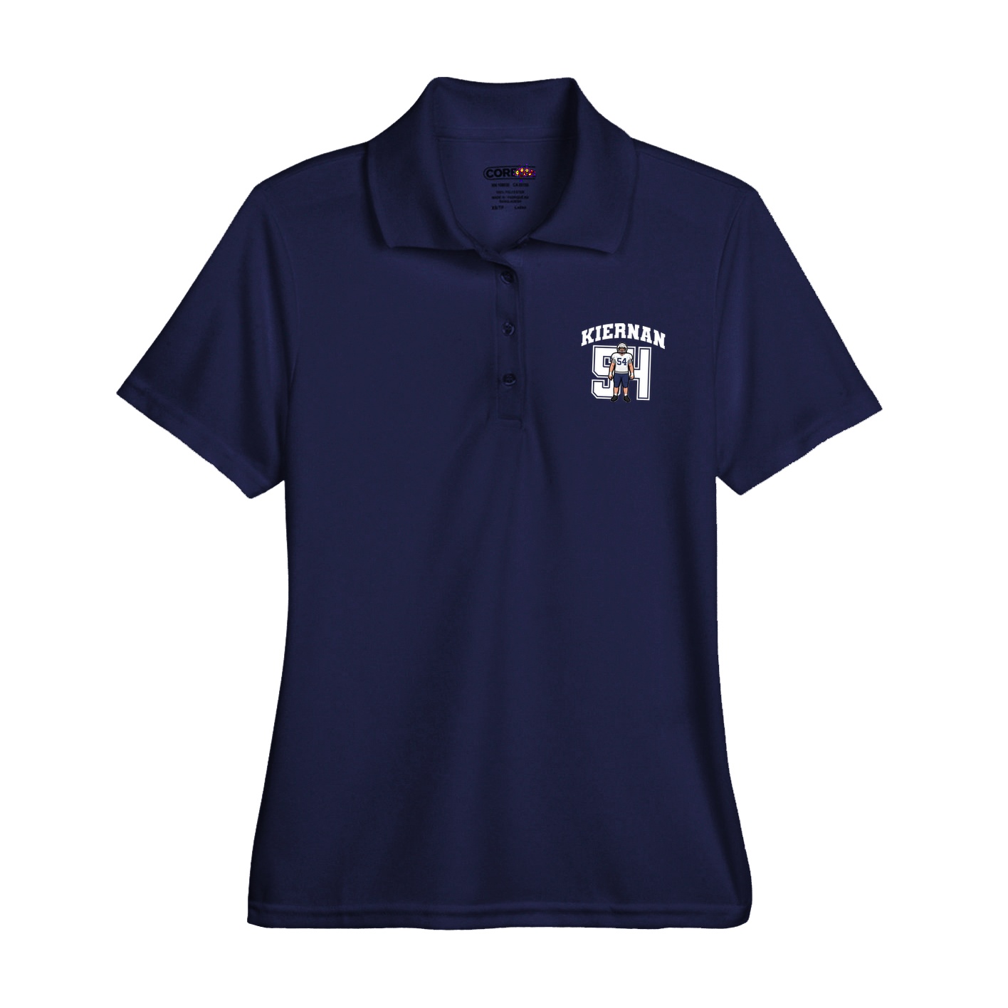 Womens Performance Polo — Number in Navy