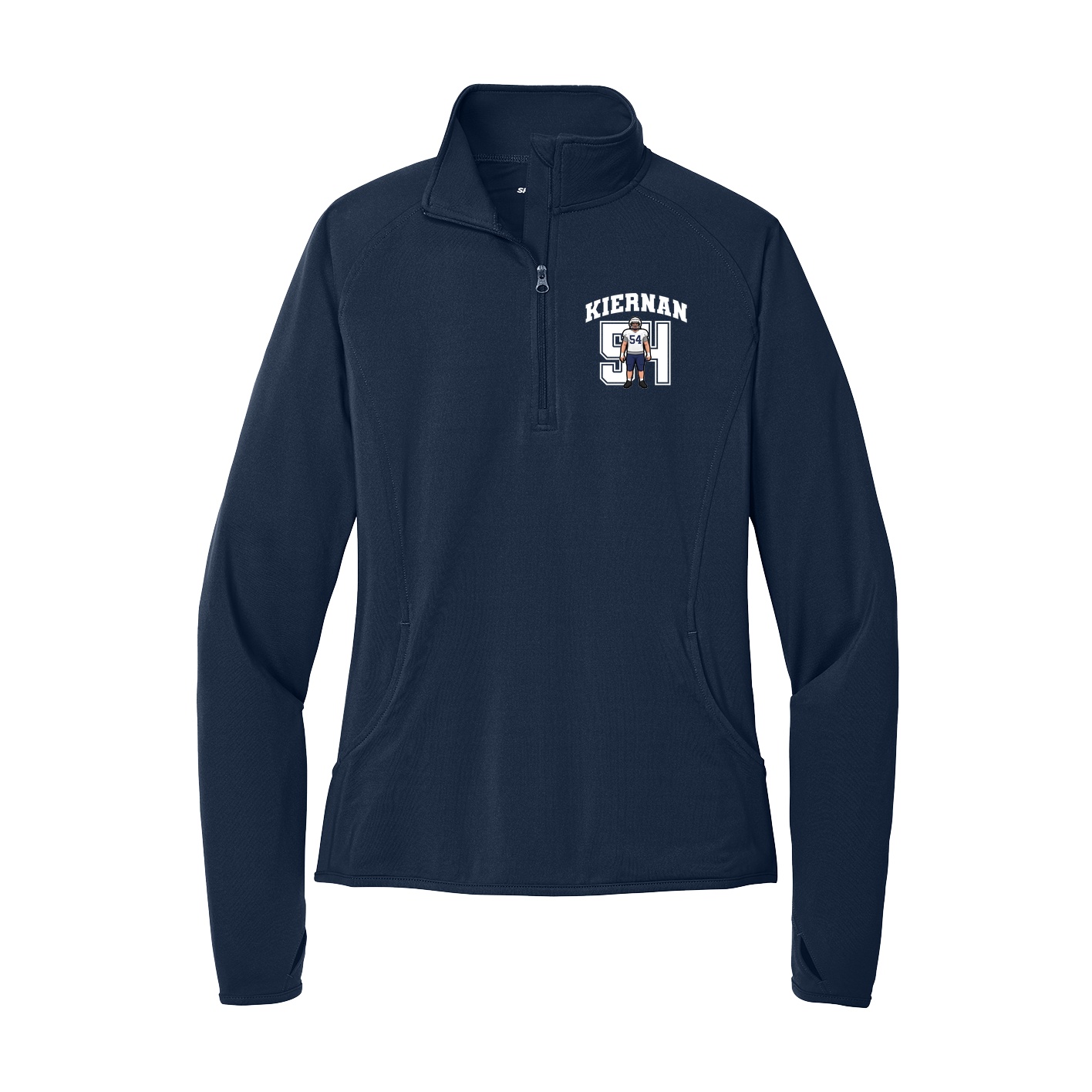 Women's Q-Zip Pullover — Number in Navy