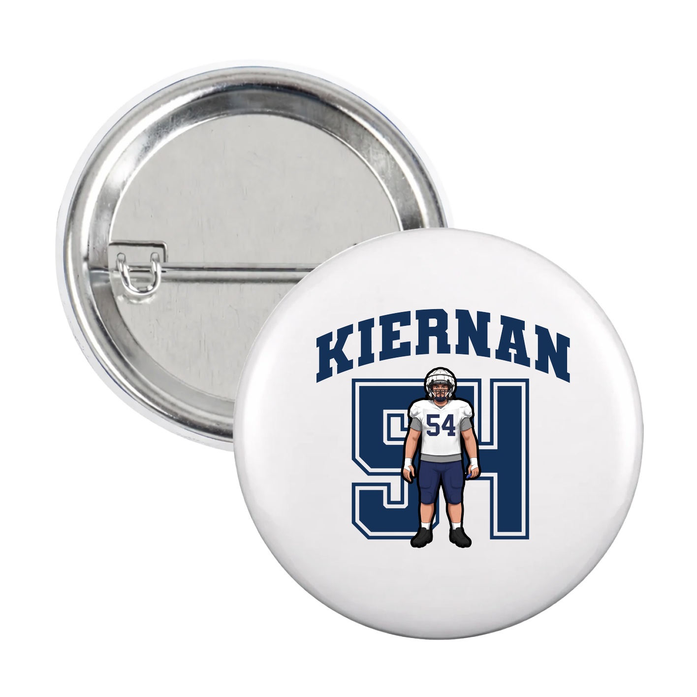 Game Day Button — Number in White