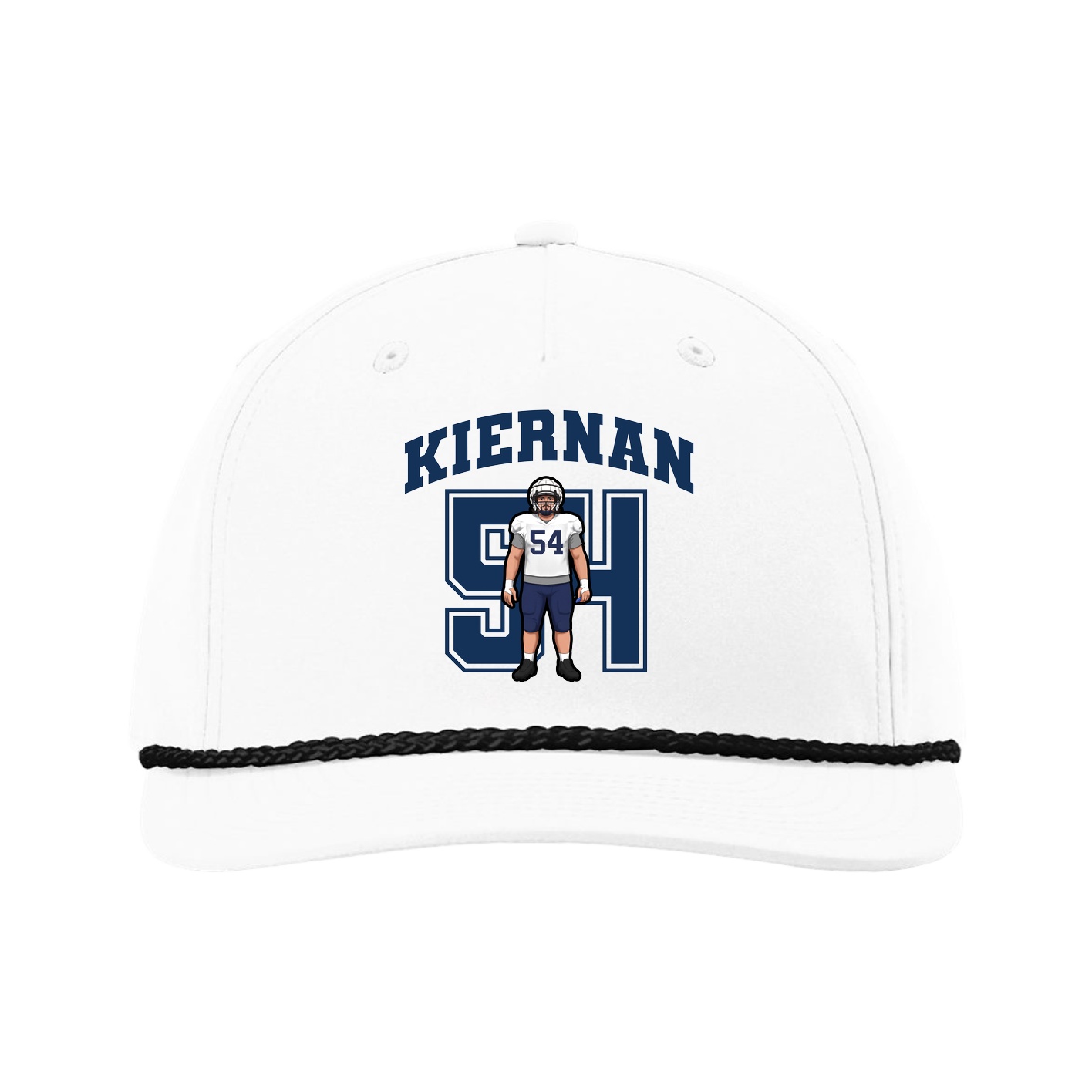 Five-Panel Classic Rope Cap — Number in White