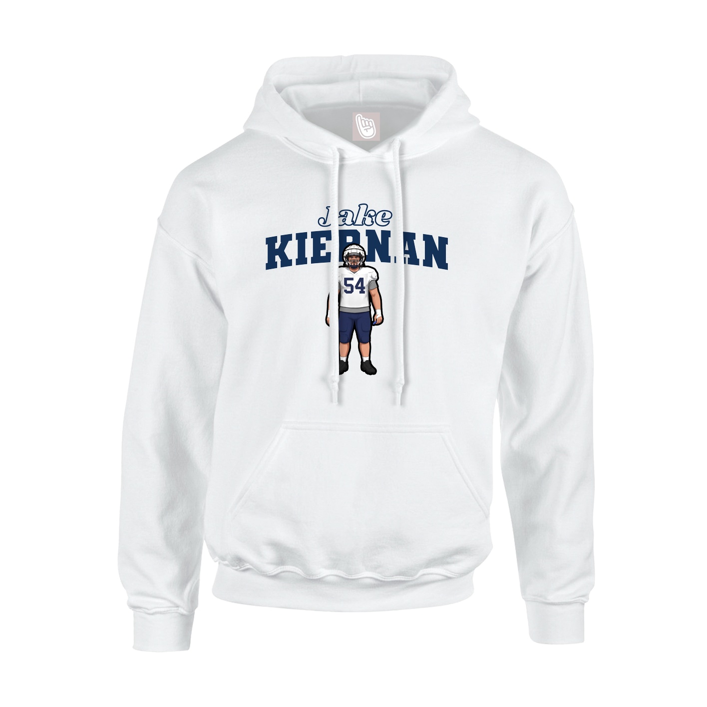 Youth Hoodie — Name Arch in White