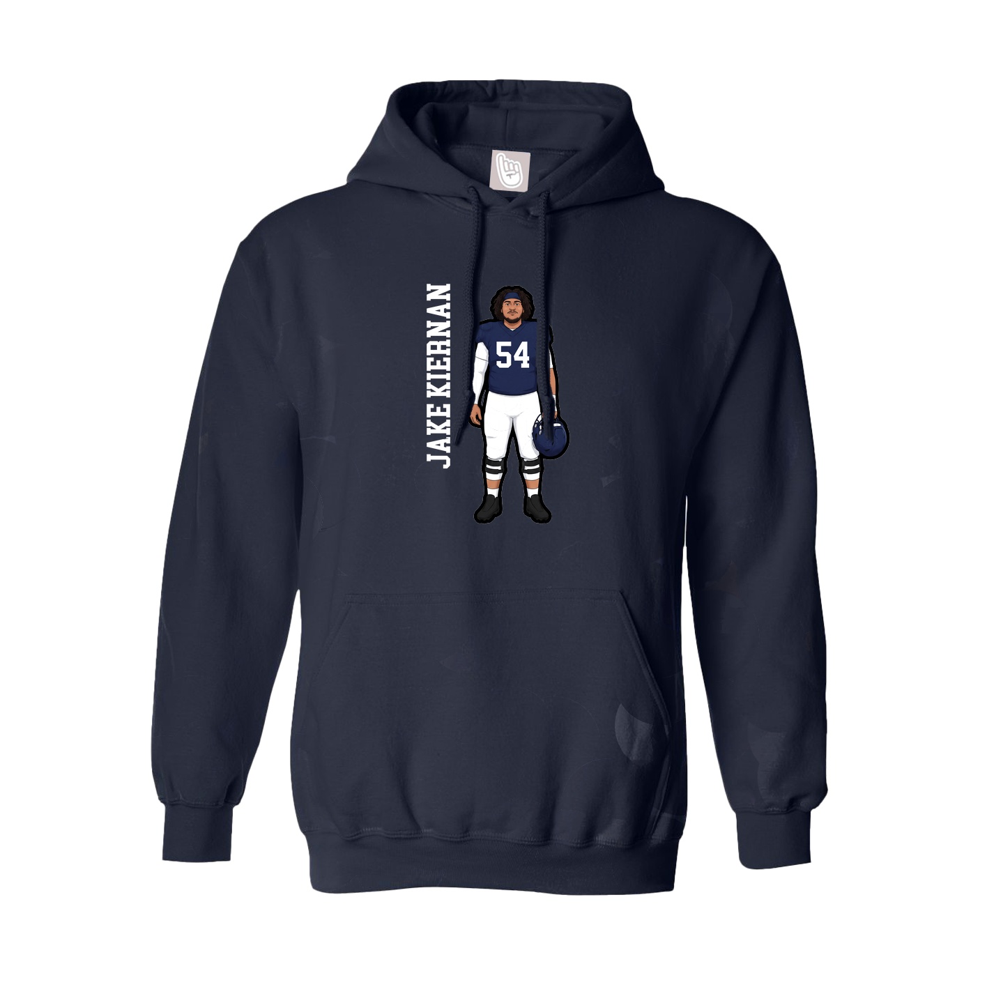 Hoodie — Name Vertical in Navy